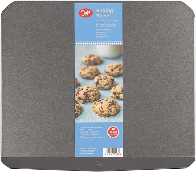 Tala Baking Sheet - Non-stick Baking Tray - Even Heat Distribution Oven Tray for Cookies, Biscuits & Gingerbread - Bakeware Accessories - 40cmx 35cm