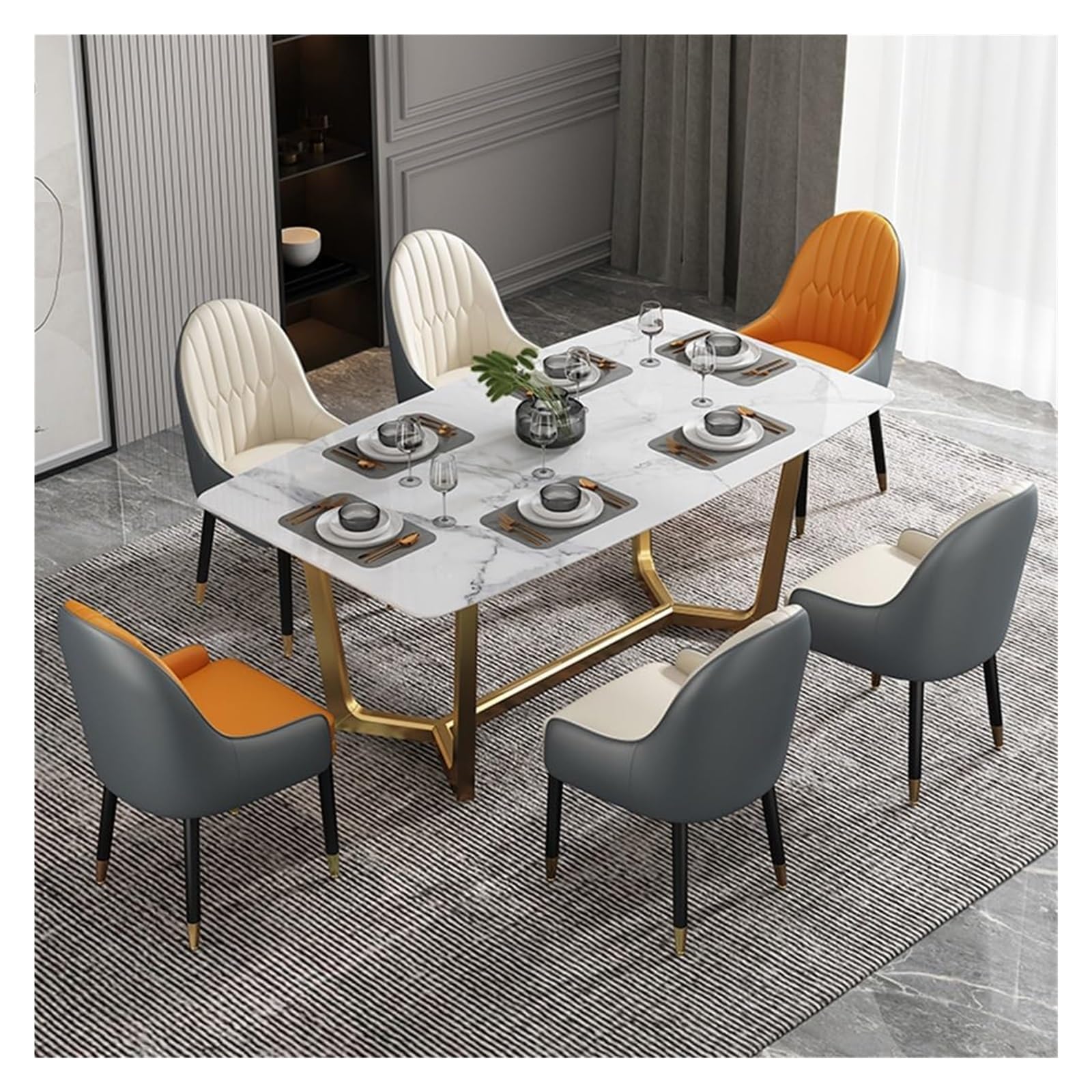 Amazon.com: Chair Leather Dining Arm Chairs Mid Century Accent