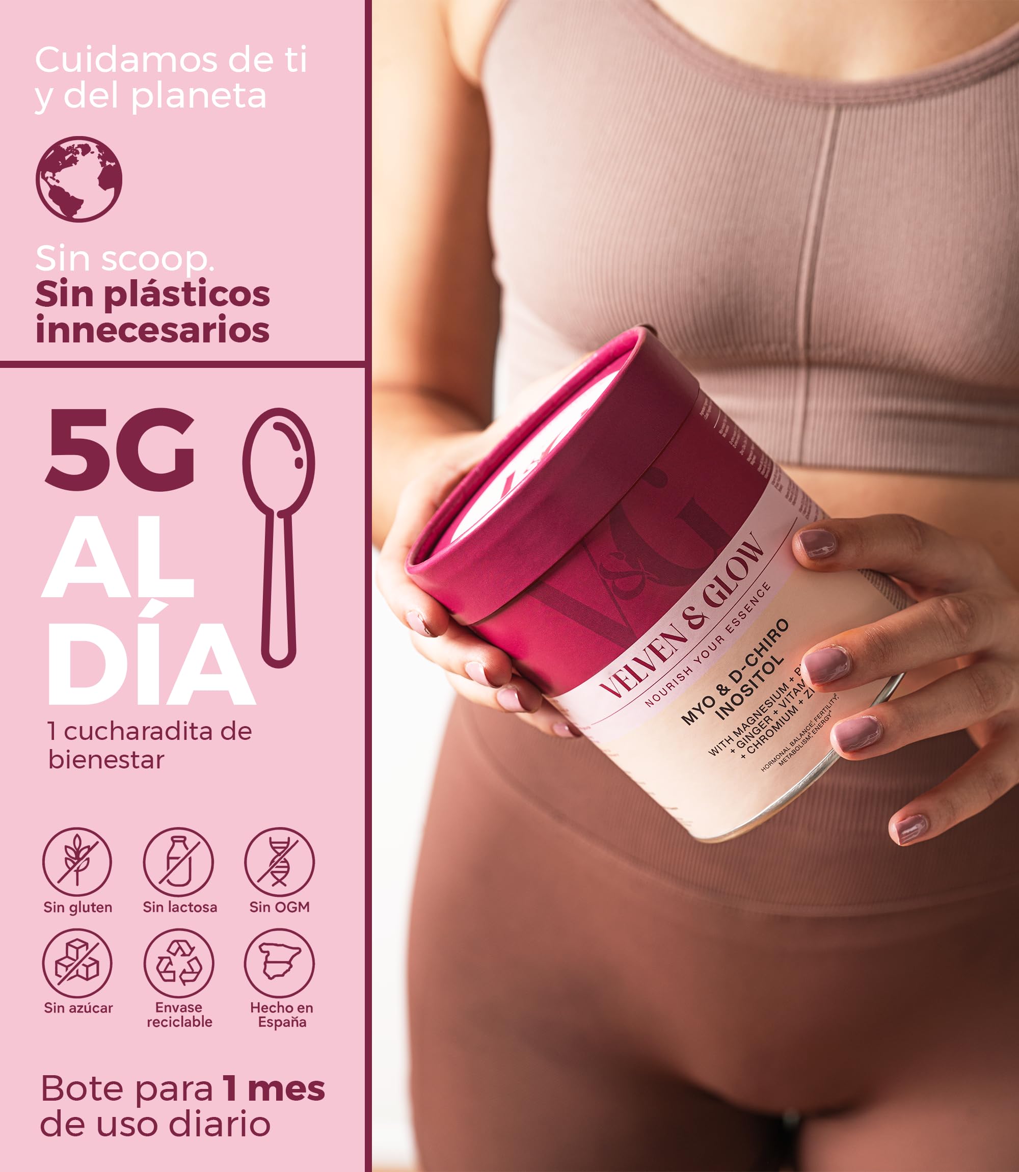 Myo & D Chiro Inositol 40:1 Hochdosiert Pulver für Frauen mit Magnesium Vitaminen Selen & Biotin Neutral Geschmack 135g 1 Monat PCOS supplements Zyklus Balance Haut Velven & Glow