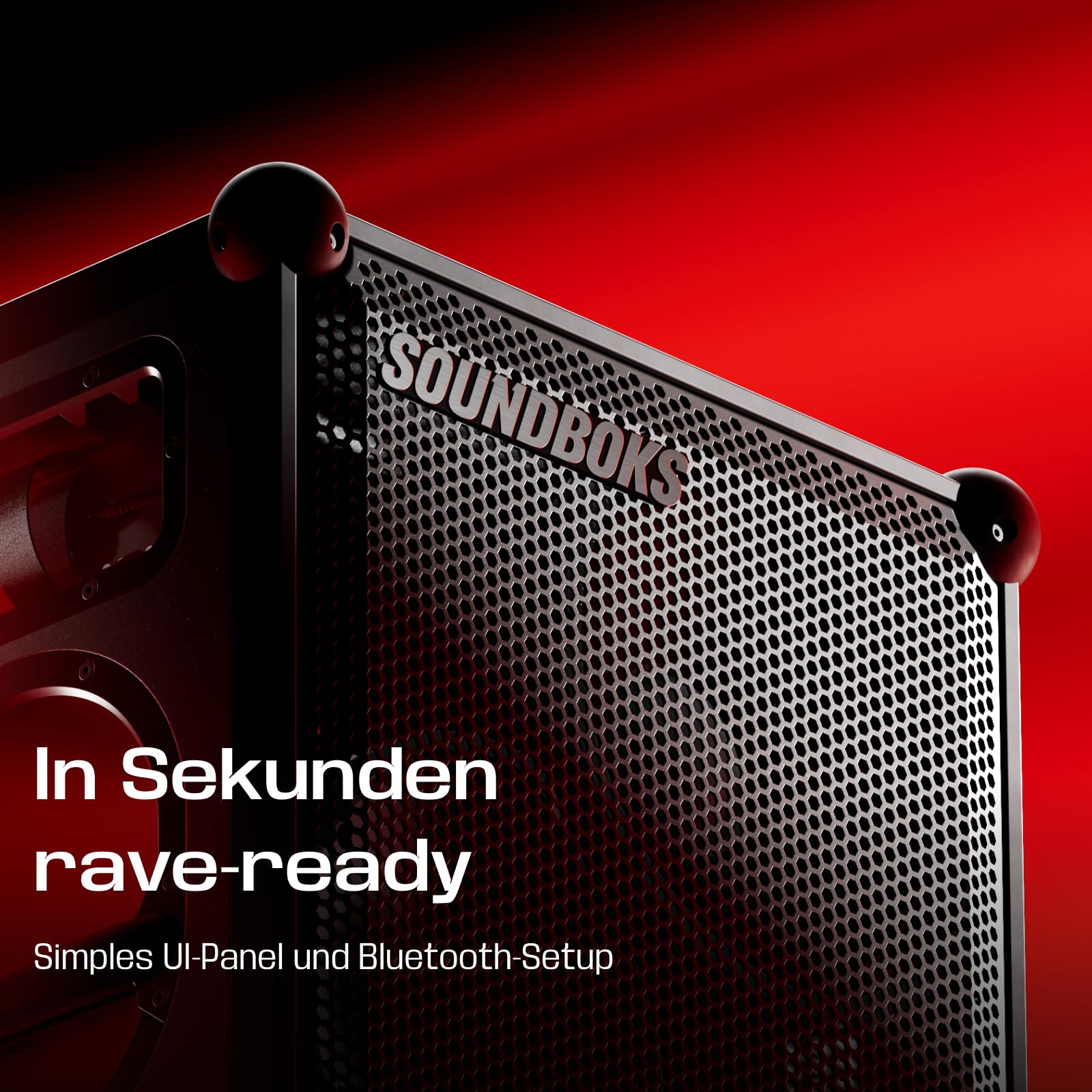 SOUNDBOKS 4 - Bluetooth Performance Speaker - USB-C-Aufladung Akku - Lautester Party Lautsprecher mit 40 Stunden Akku - Kabelloser und tragbarer Lautsprecher - Designed in Dänemark - 126dB (Schwarz)