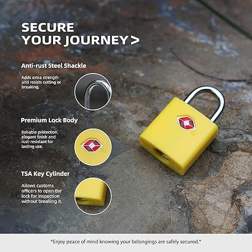 Miniatura 2 de Candados de equipaje aprobados por la TSA, candado pequeño con llave, cerraduras TSA para equipaje, candados con llave para maleta, seguro de viaje,