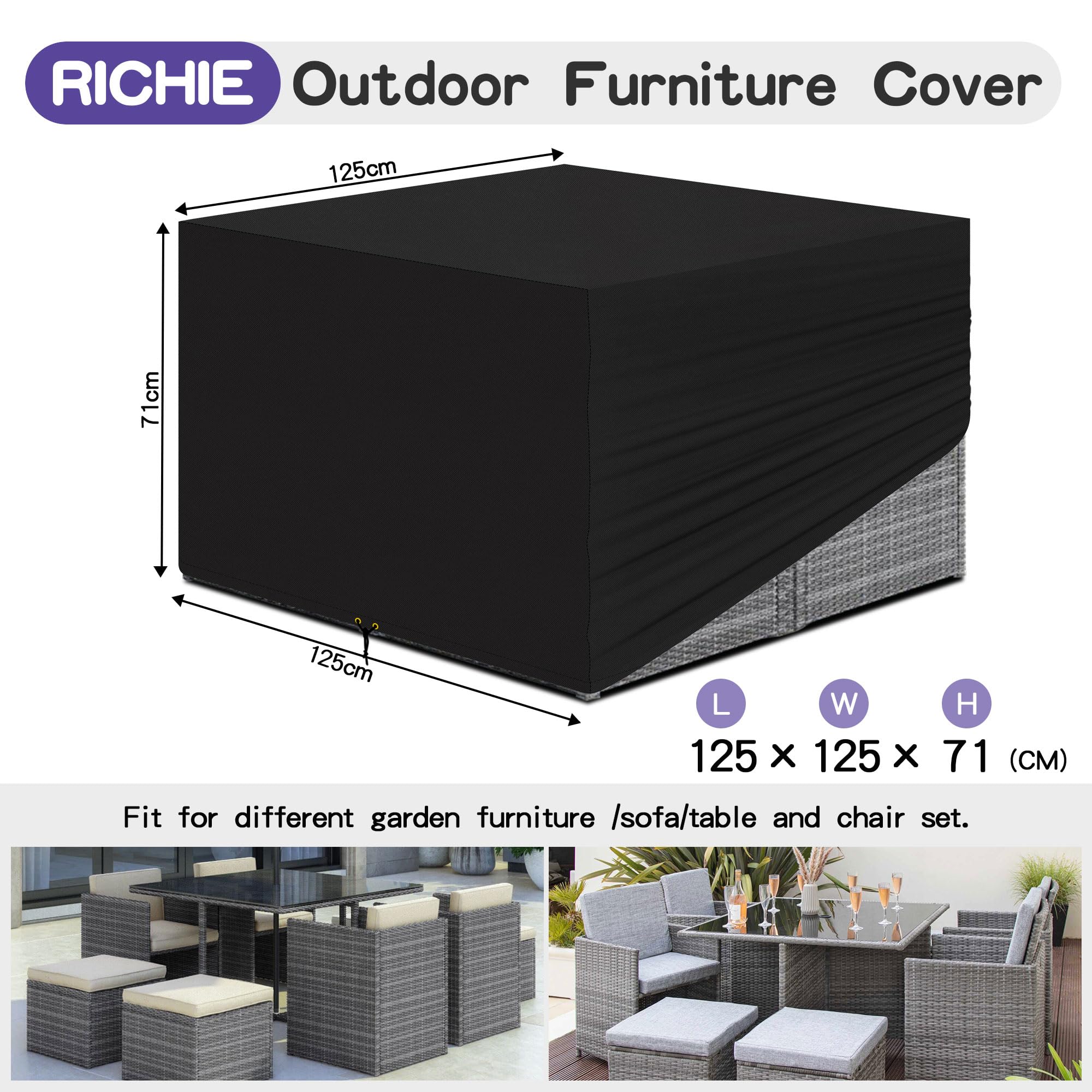 Funda Para Muebles De Jardín, Tela Oxford 210D, Resistente A La De Jardin 250 X 200 X 80 Cm 97213896
