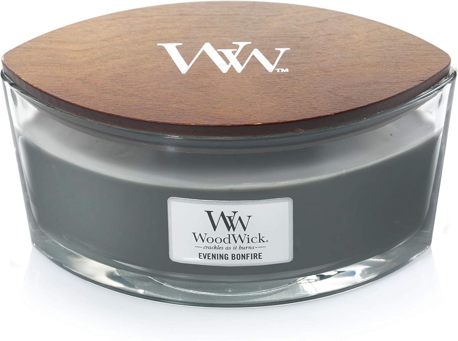 WoodWick Ellipse Scented Candle, Evening Bonfire, 16oz Up to 50 Hours Burn Time