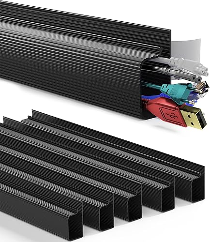 Miniatura 11 de Delamu Organizador de cables de 157 pulgadas debajo del escritorio, seguro y ordenado debajo del escritorio, organizador de cables para el hogar y