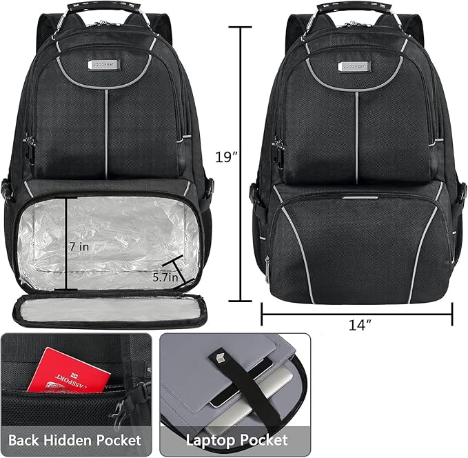 Mochila lunch bag aislante para laptop 17.3" miniatura 7
