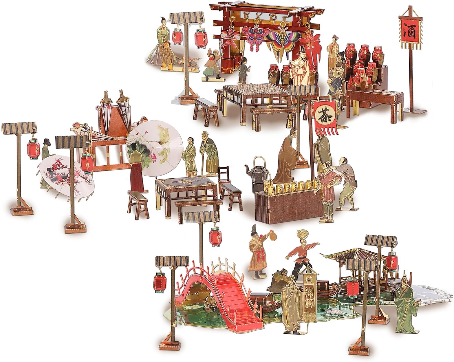 Piececool 3D Puzzle Metal Street Scene, Traditional Culture Craft Model Kits for Adults to Build, 3D Puzzles Adult Teens for Stainless Steel, Home Decoration, Collection, 208 Pieces