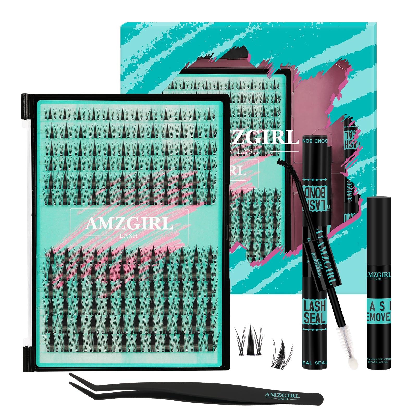 Manga Lash Clusters Kit 144PCS Fairy Eyelash Extension Kit with Lash Bond and Seal Fake Eyelashes Clusters with