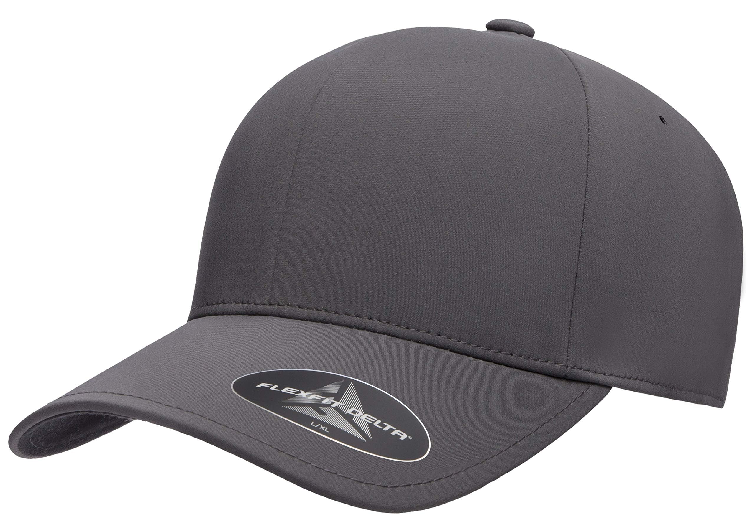 FlexfitMen's Delta Seamless Baseball Cap, Dark Grey, Large-X-Large