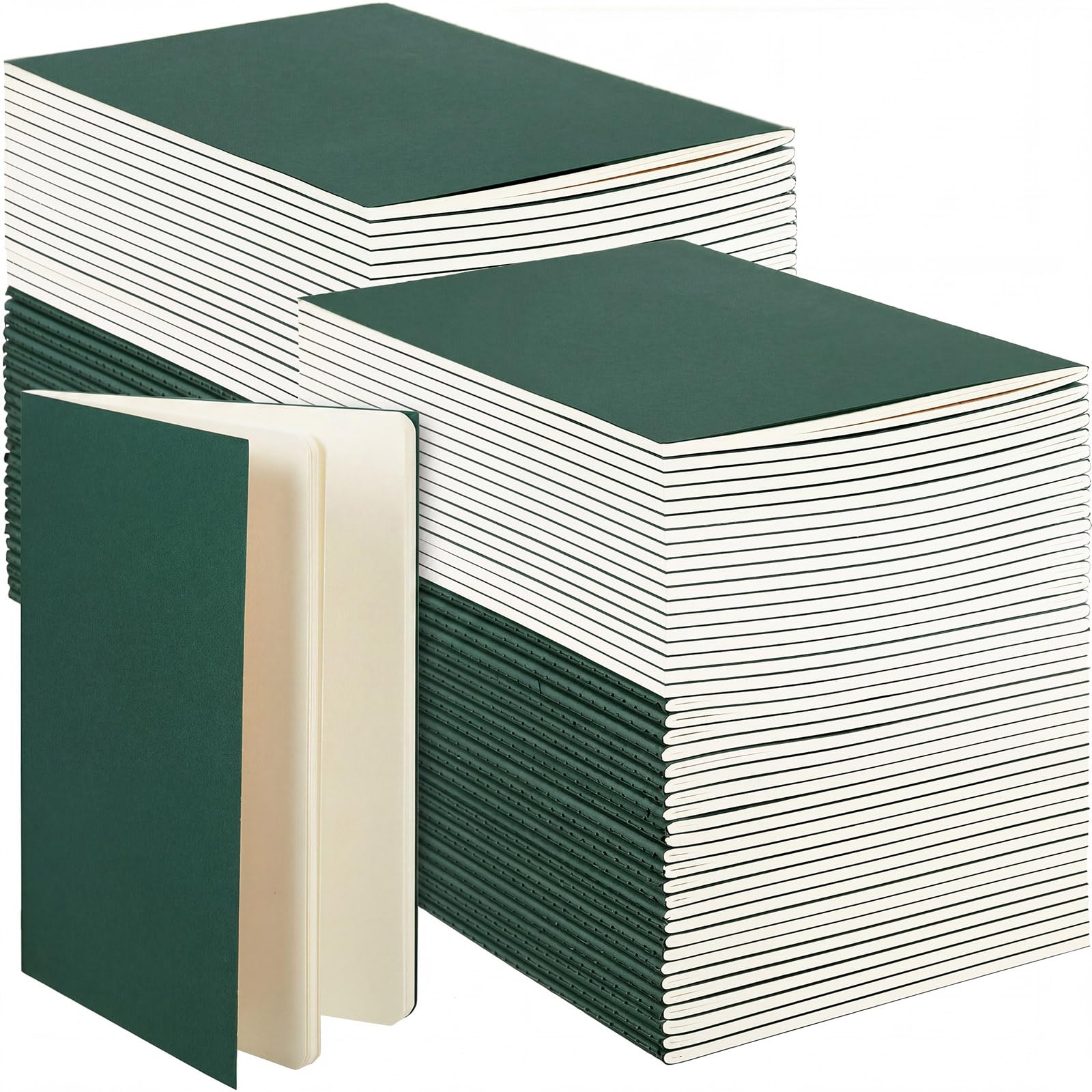 Mimorou 100 Pcs A5 Journals Notebooks Bulk,Green,Unlined