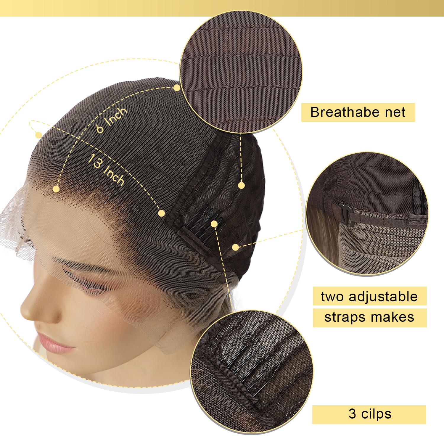 SOMIARIK Long Straight Wig 13x6 Oange Brown Synthetic Lace Front Wigs for Women Bleached Knots Pre Plucked with Baby Hair 26 Inch - Image 4