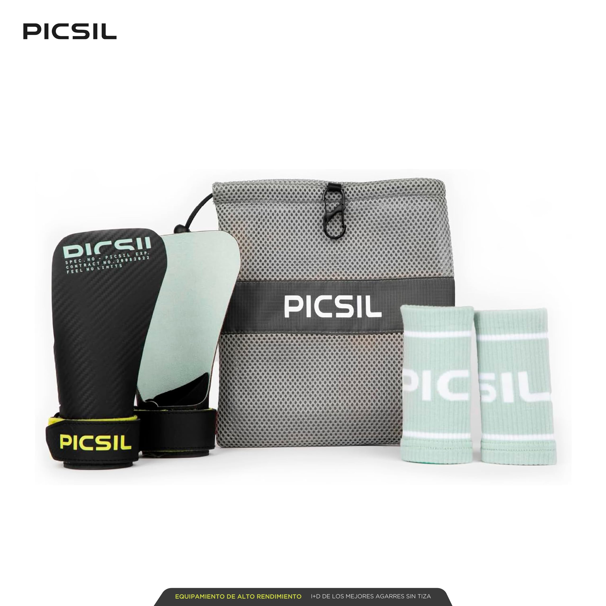 PICSIL Hawk Grips - Calleras Sin Magnesio, Agarre en Barras Limpias, Triple Capa, Incluye Muñequeras y Bolsa Transpirable — view 2