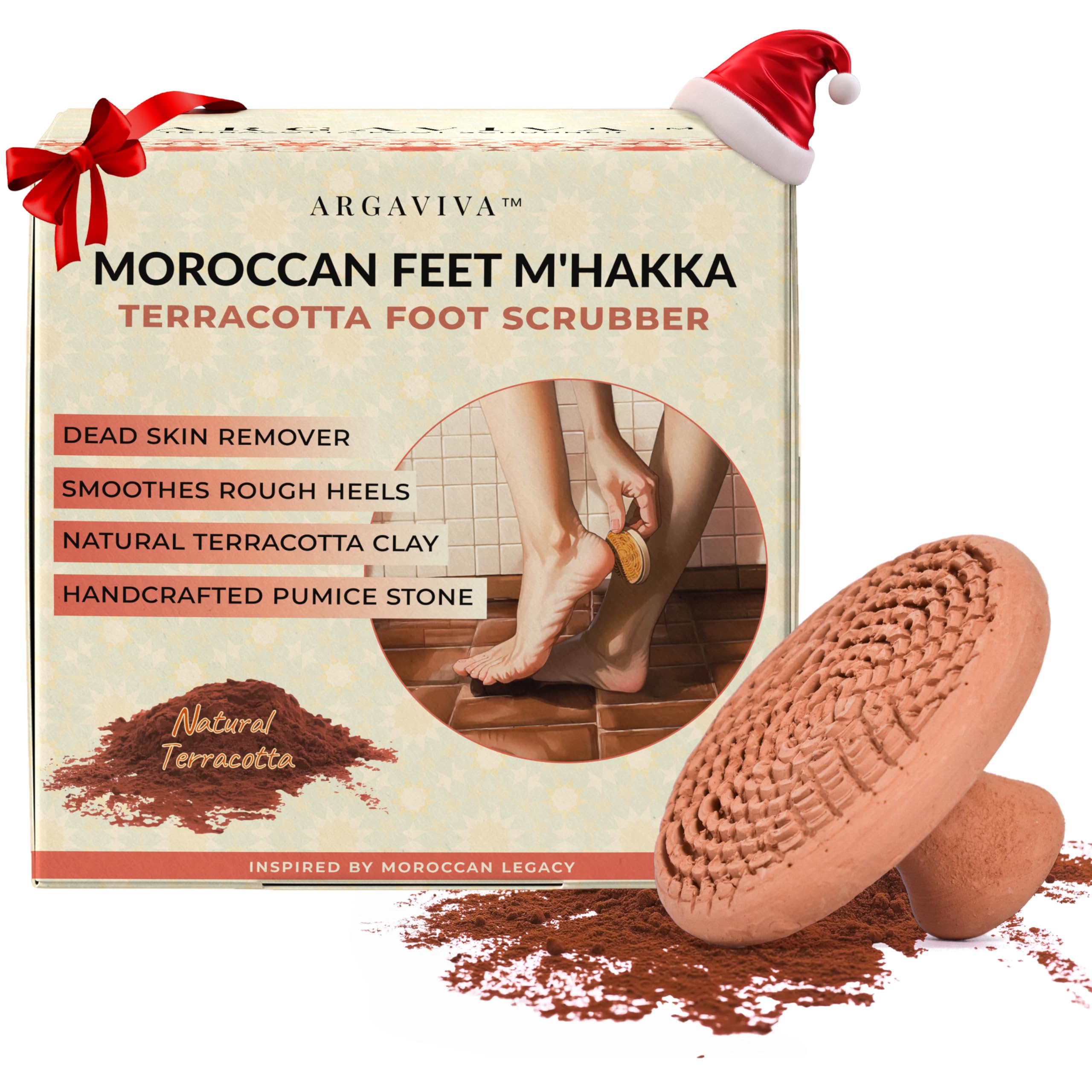 Natural Terracotta Pumice Stone for Feet – Handcrafted Foot Scrubber & Callus Remover with Gentle Exfoliation and Ergonomic Design for Smooth, Soft & Refreshed Feet – for a Spa-Like Pedicure