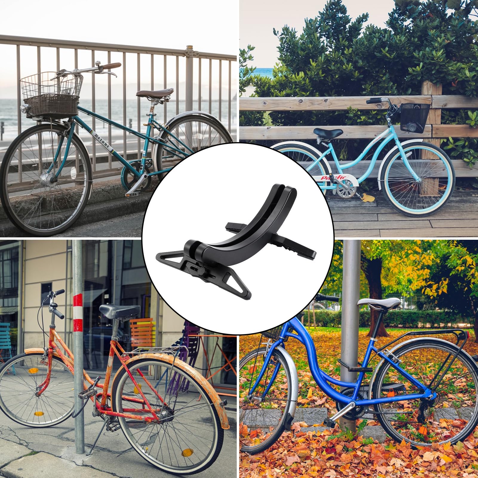 Caballete para bicicleta, portabicicletas, portabicicletas ajustable y resistente, bicicletas, caballete de suelo para garaje o casa, para bicicleta de montaña y bicicletas de carretera de 1-3,1 polos
