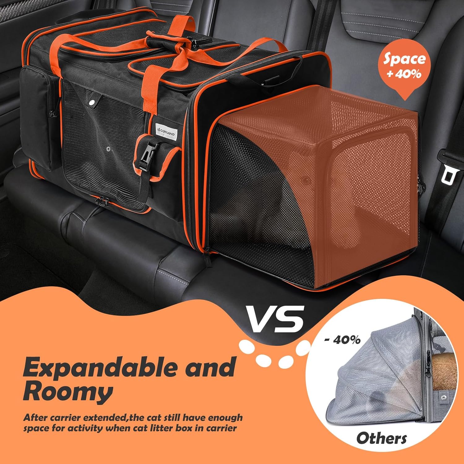 Ultimate Comfort: The Expandable Extra Large Cat Carrier for Your Feline Friends!