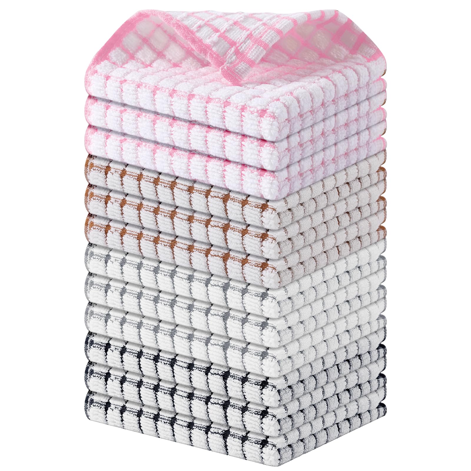 Save 39% on 12 Pack Super Absorbent Cotton Kitchen Dish Cloths