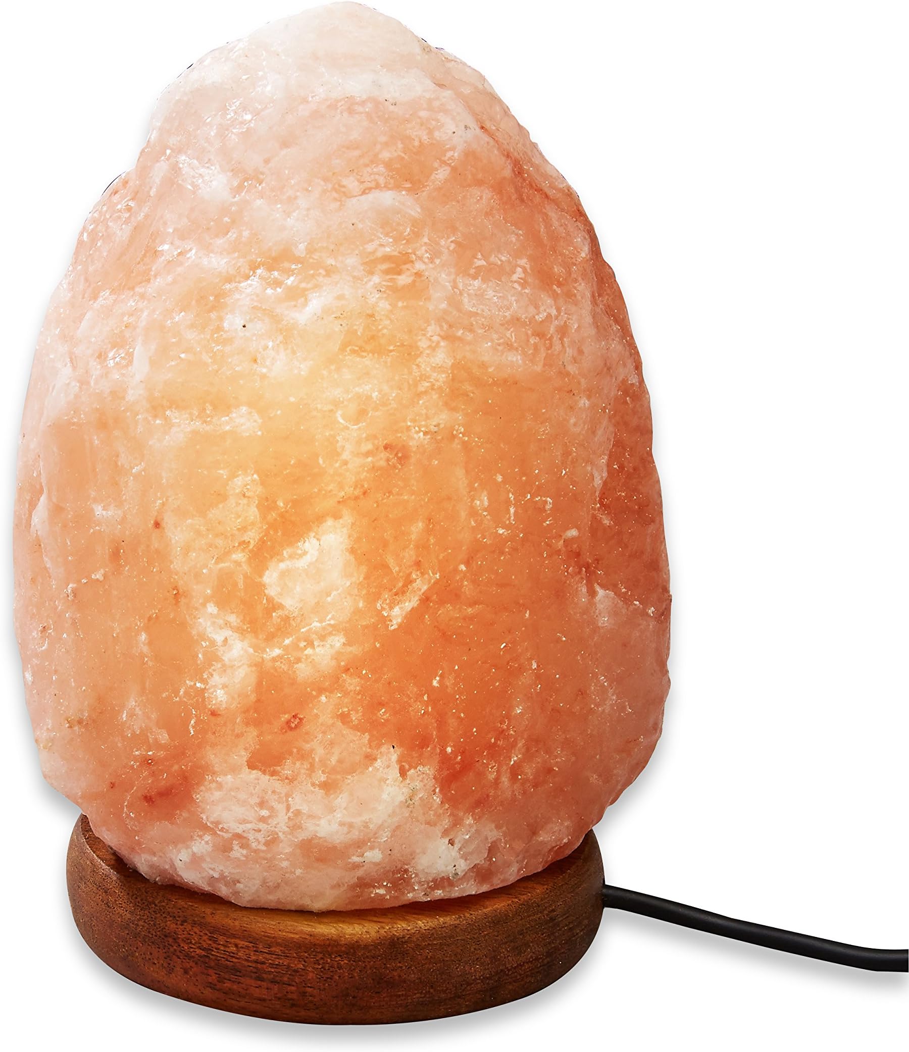 Zennery Best Glowing Himalayan Pink Hand Carved Color-Changing USB Lamp Crystal Salt Lamp, NATURAL SHAPE with a Decorative Neem Wood Base –Air Purifier –1.5 lbs (.75KG) 3.5”-4.5” (10.25CM) Tall