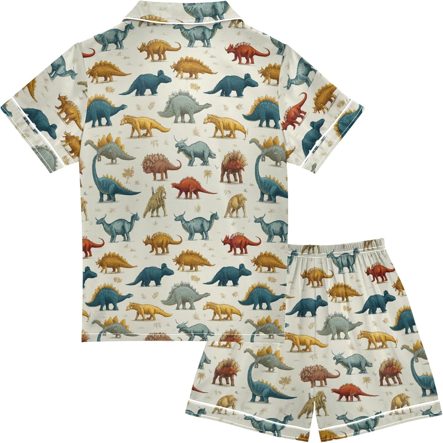 Silk Pajama Sets Short Sleeve Pajamas Soft Sleepwear 2 Piece Pjs Set