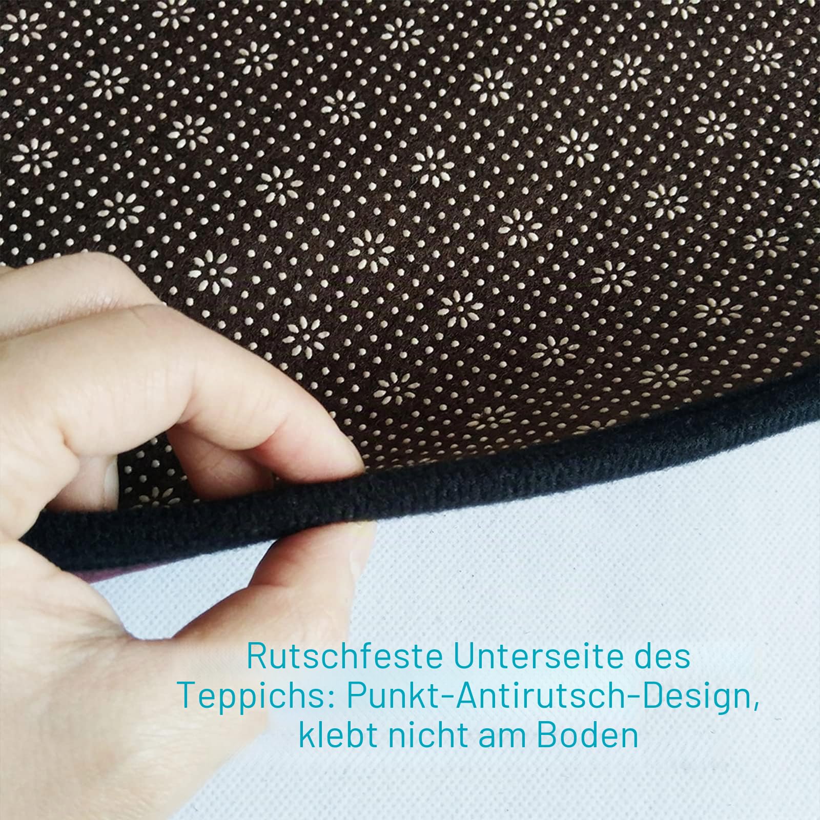 Rururug Teppich Quadratisch Wohnzimmer Kurzflor mit Antirutschmatte Schlafzimmer Waschbar Teppiche Anti-Rutsch Unterseite Sofa,einfarbig grau, helle Farbe,Square 120 x 120 cm