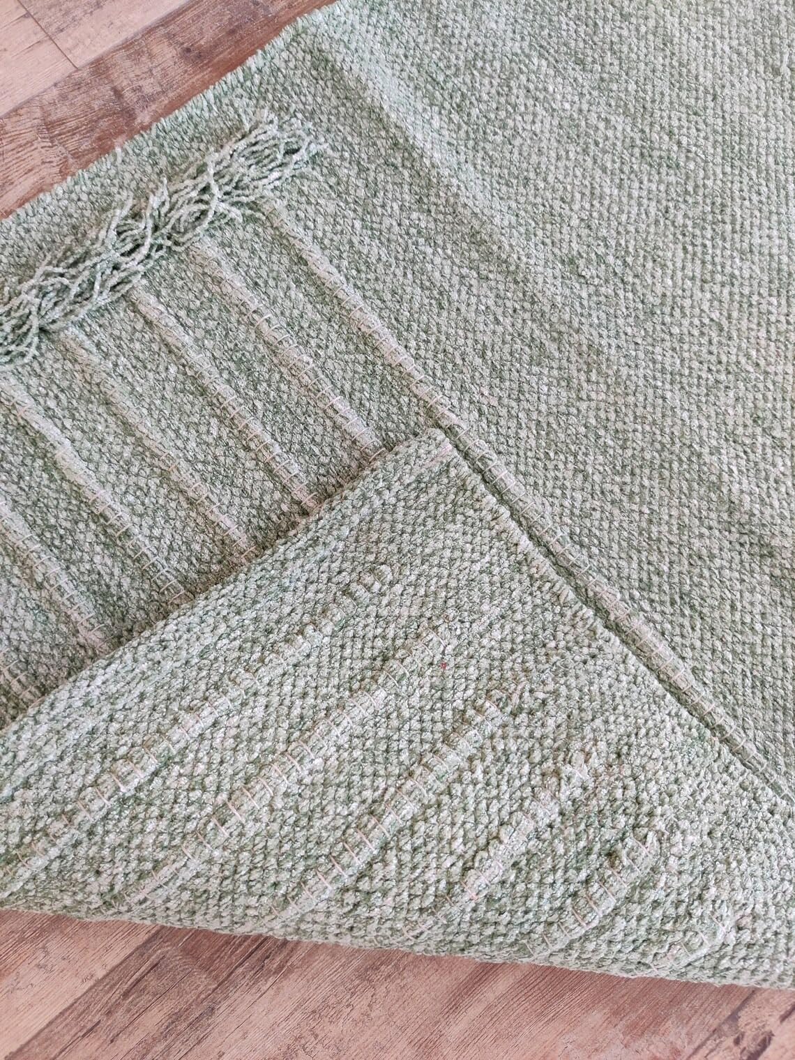 EXPORT PROFILE Handmade Organic Anti Slip Cotton Yoga Mat Natural Yoga Mat - Yoga Rug - Exercise, Workout, & Fitness Rug Made of 100% Cotton - Woven Material - 72" x 24" (Celadon) โ image 1