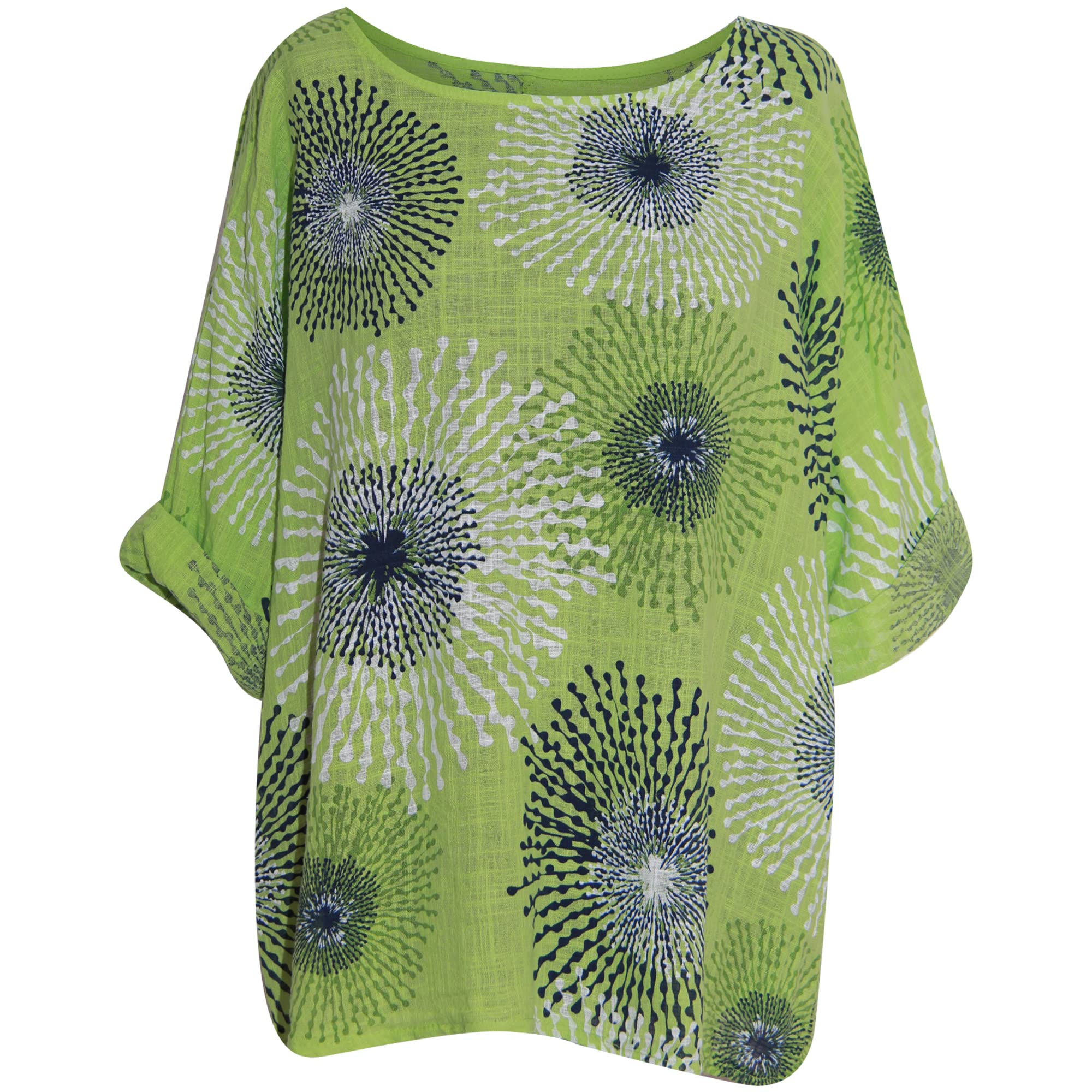 Storm IslandWomen Splash Crop Top Ladies Italian Trendy Casual Wear Rolled-Up Sleeves Shirts Size 10-18 UK