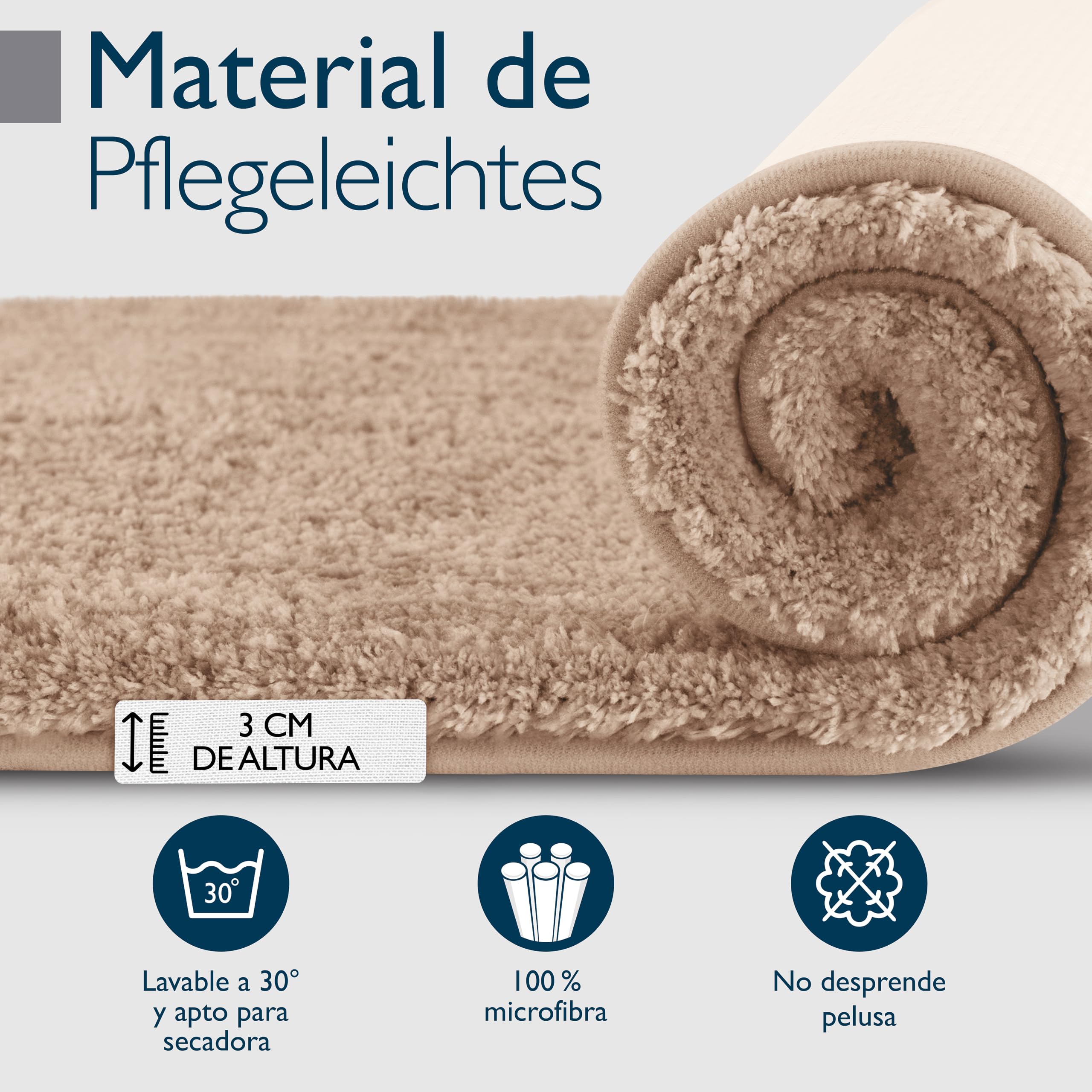 Beautissu Alfombrilla de baño Antideslizante Absorbente óptica Shaggy Suelo