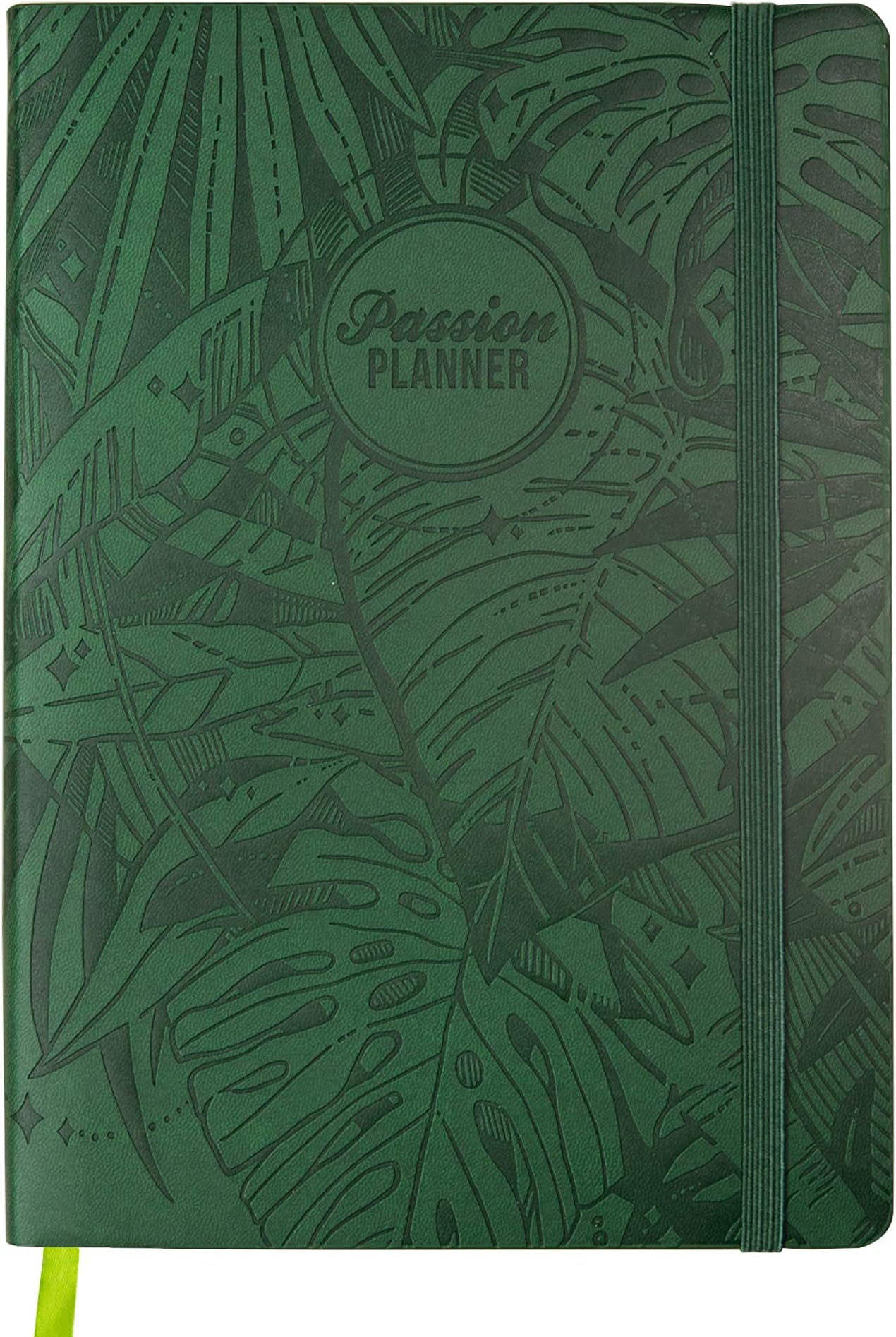 Passion Planner Large Dated Jan-Dec 2020 - Goal Oriented Weekly Agenda, Reflection Journal (A4-8.3 x 11.7 in) Monday Start (Forest Green)