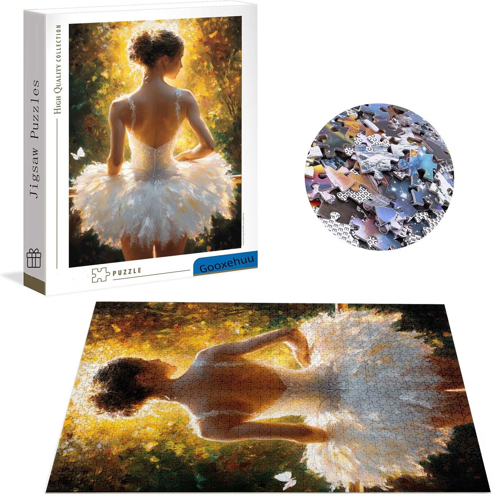 Puzzle 3000 elementów dla dorosłych, 3000 elementów, puzzle o zachodzie słońca, gry edukacyjne, drewniane puzzle, tancerka baletowa, prezenty dla nastoletnich chłopców w wieku 14-16 lat, 122 x 81 cm