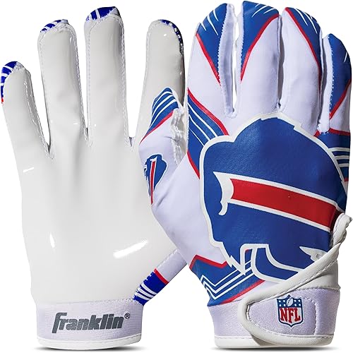 Miniatura 19 de Franklin Sports - Guantes de receptor de fútbol americano juvenil de la NFL, par de guantes de fútbol para niños con logotipos de equipos de la NFL