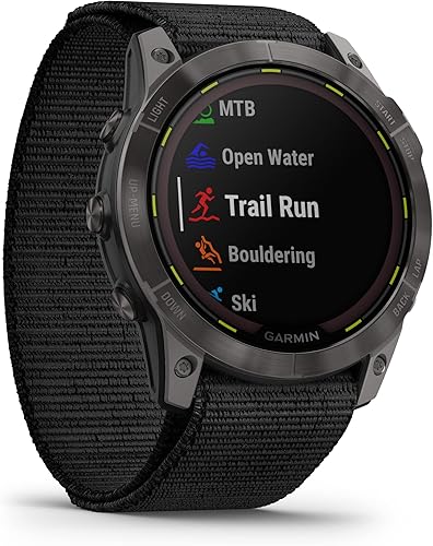 Miniatura 6 de Garmin Enduro 2 Smartwatch, titanio DLC gris carbón con banda de nailon negro, duración de la batería GPS de larga duración, carga solar, mapas