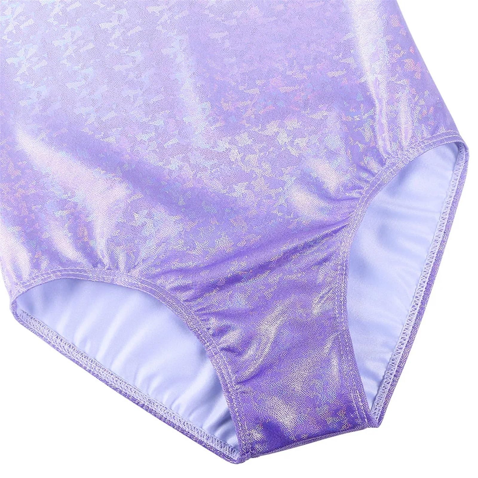 Maillot Gimnasia Ritmica Leotardos de Malla de Retazos de Manga Larga for niñas, niños pequeños, Mono de Gimnasia con Diamantes, Ropa de Gimnasia for Adolescentes(B270 Lightblue,4A)