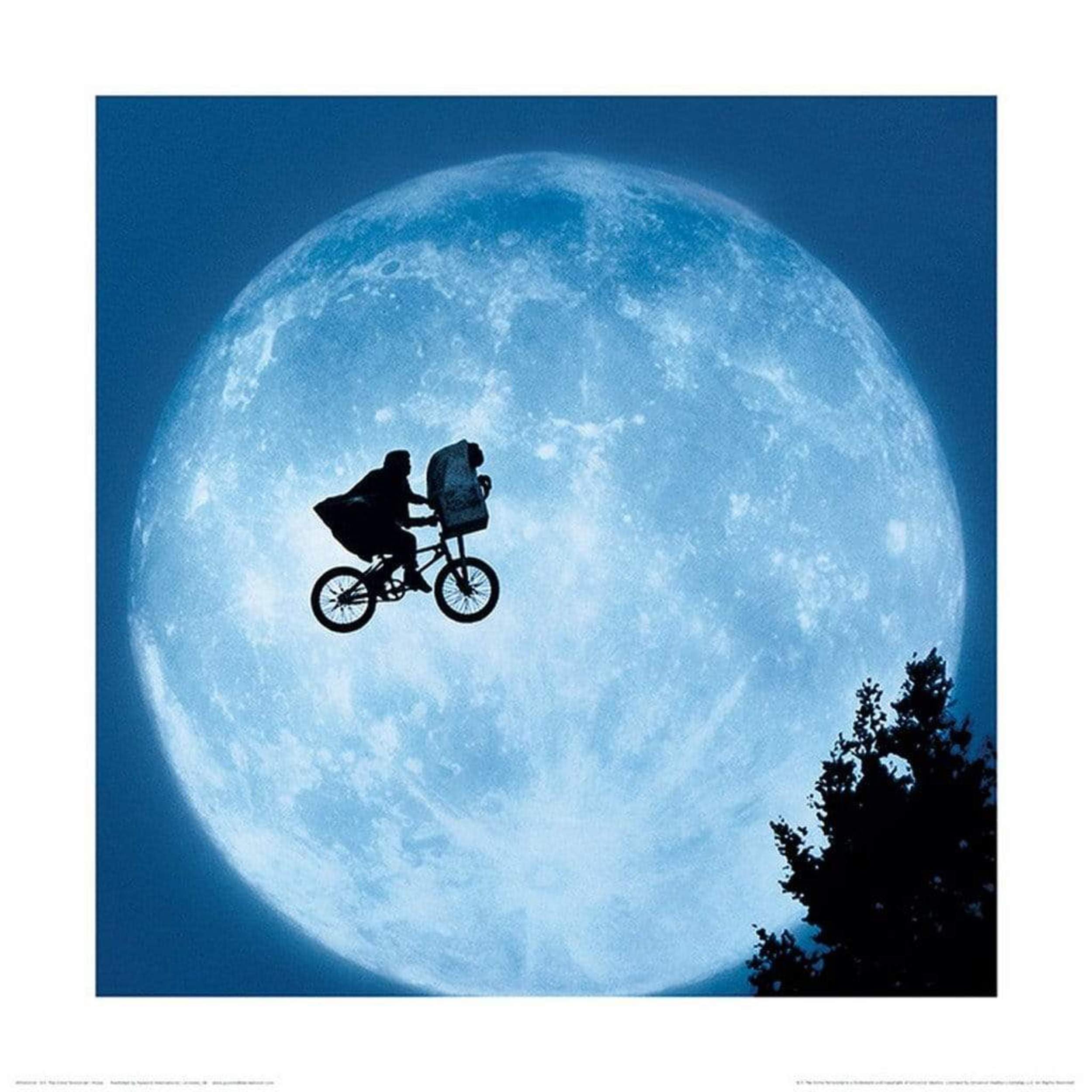 Pyramid International "Moon ET Art Print, Multi-Colour, 40 x 40 x 1.3 cm