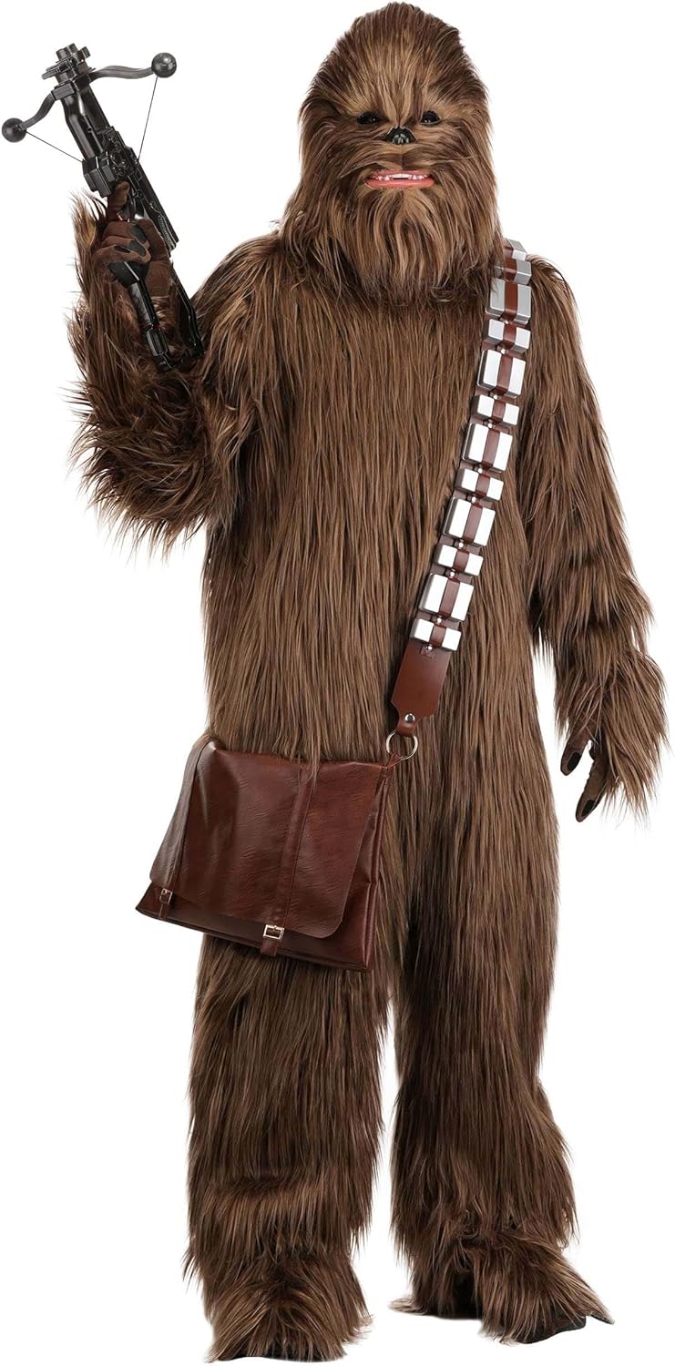 Adult Star Wars Chewbacca Premium Costume | Wookiee Jumpsuit, Padded Mask, Gloves and Bandolier Satchel - Image 2