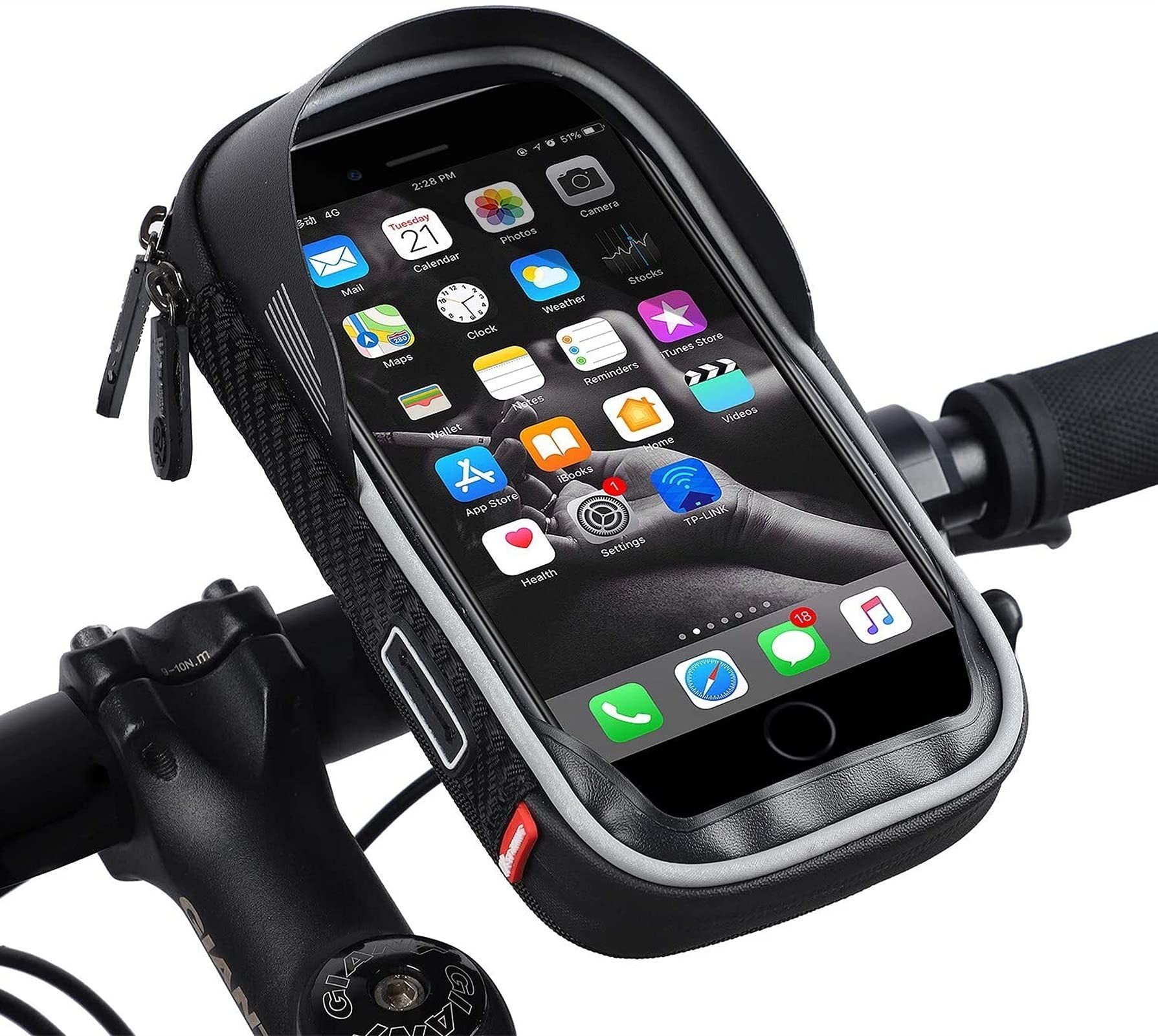Borse per Biciclette. Borsa Porta Cellulare for Bicicletta, Borsa Riflettente con Touch Screen, da Manubrio
