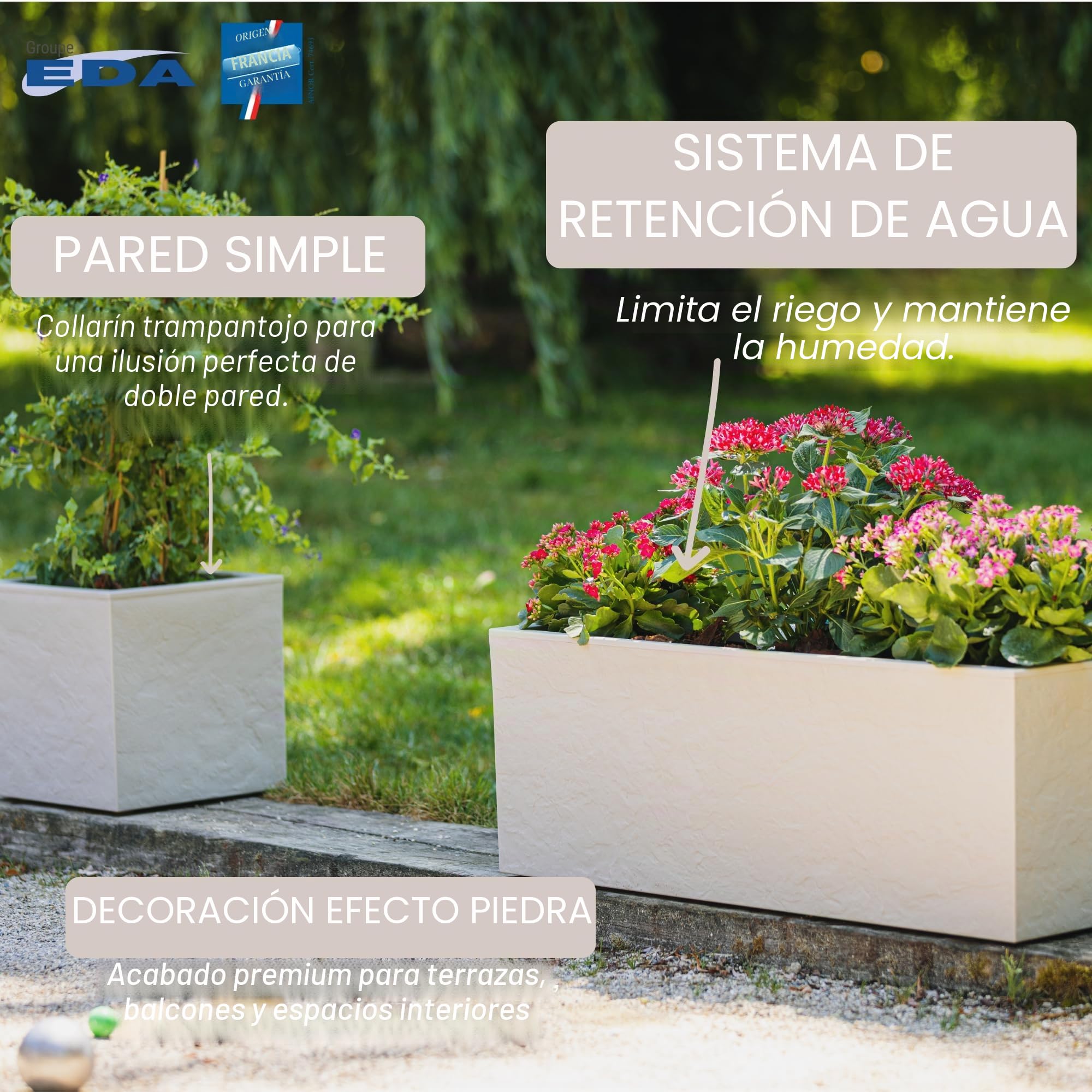 EDA Volcania'Up – Balcón de Pared Simple (25 L, 59 x 19,5 x 22,8 cm), Color Gris Antracita