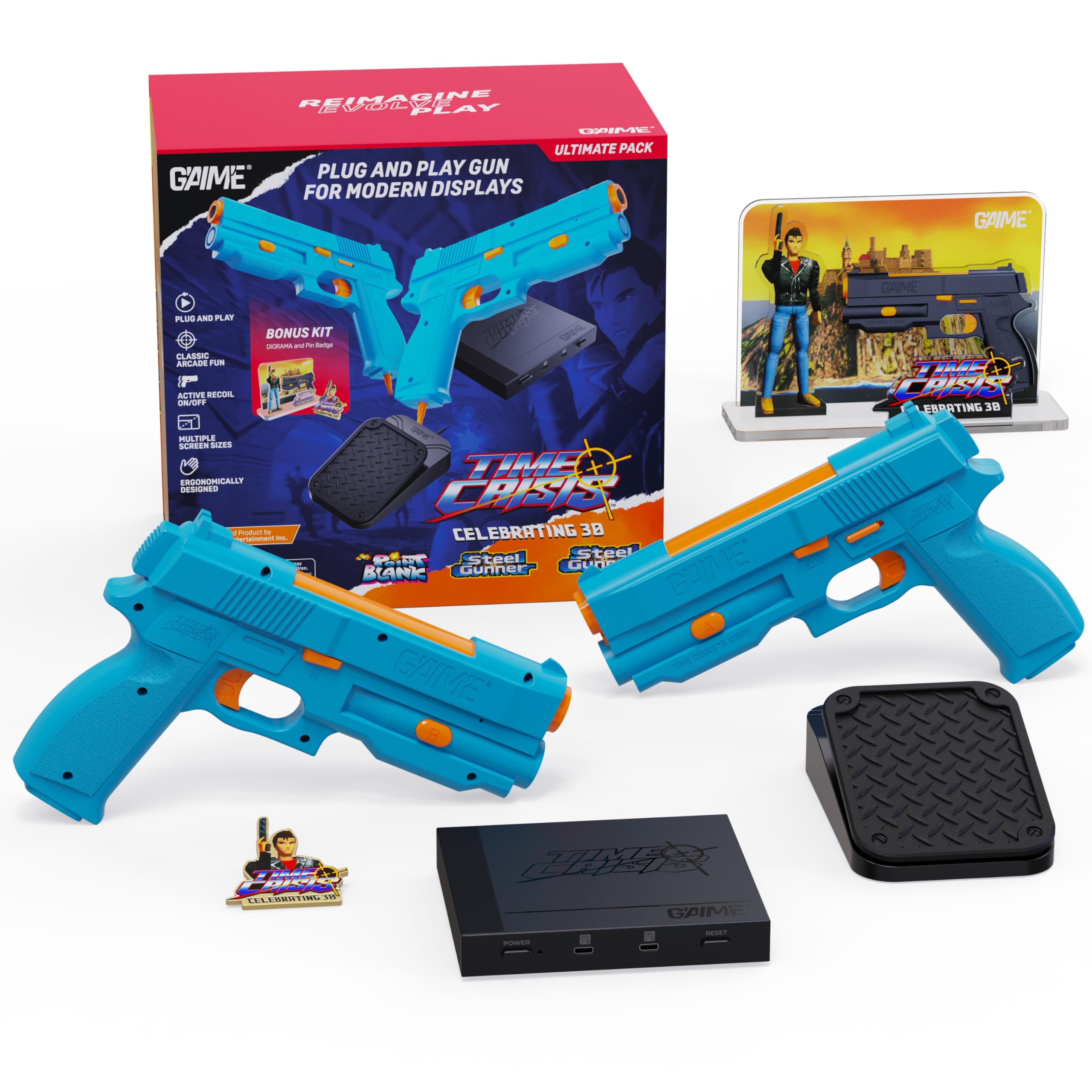 G'AIM'E Ultimate Lightgun Arcade System – 2 Player Bundle with
