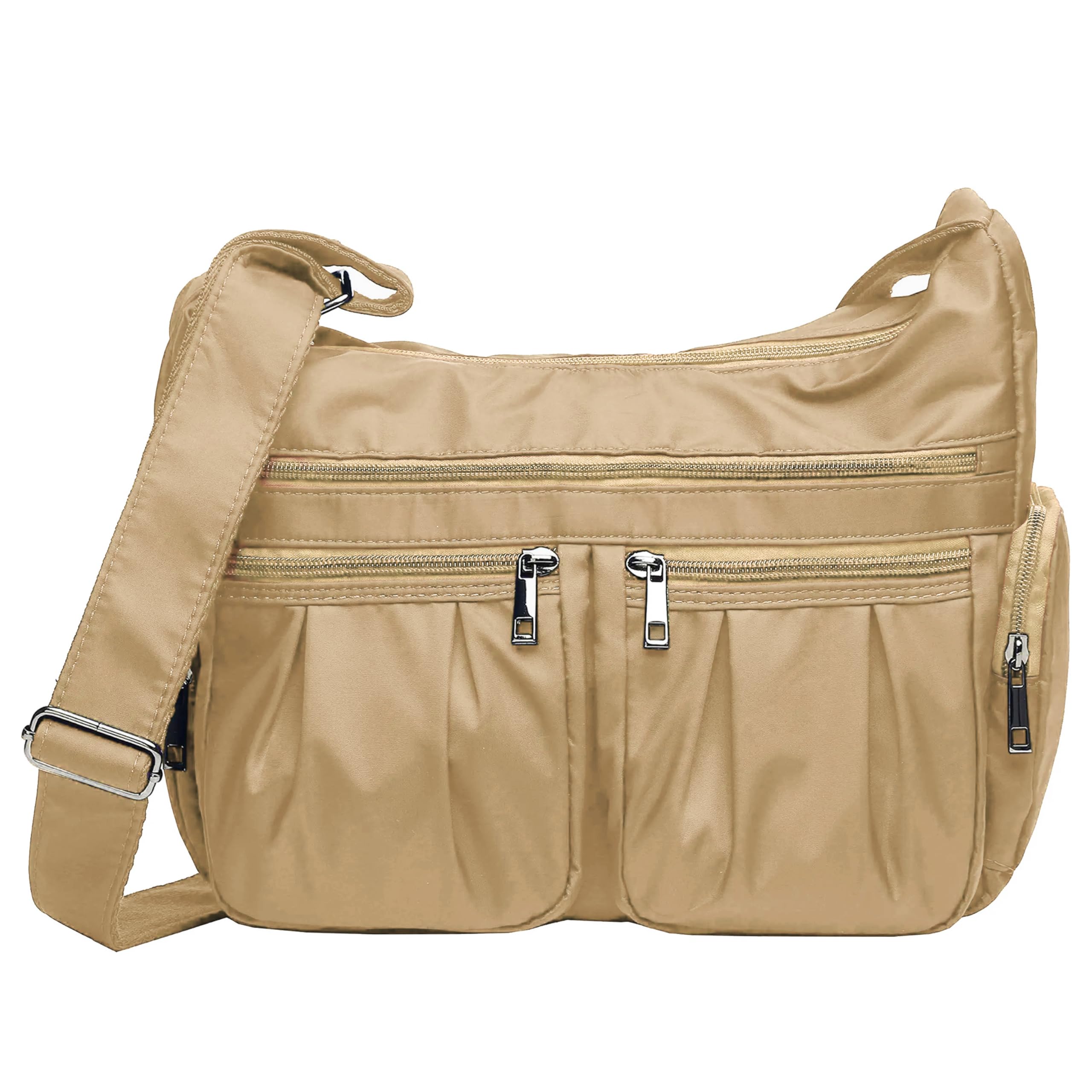 VOLGANIK ROCK Crossbody Purses for Women Shoulder Handbags Waterproof Nylon Travel Bag Pocketbooks, Khaki - Standard, Medium