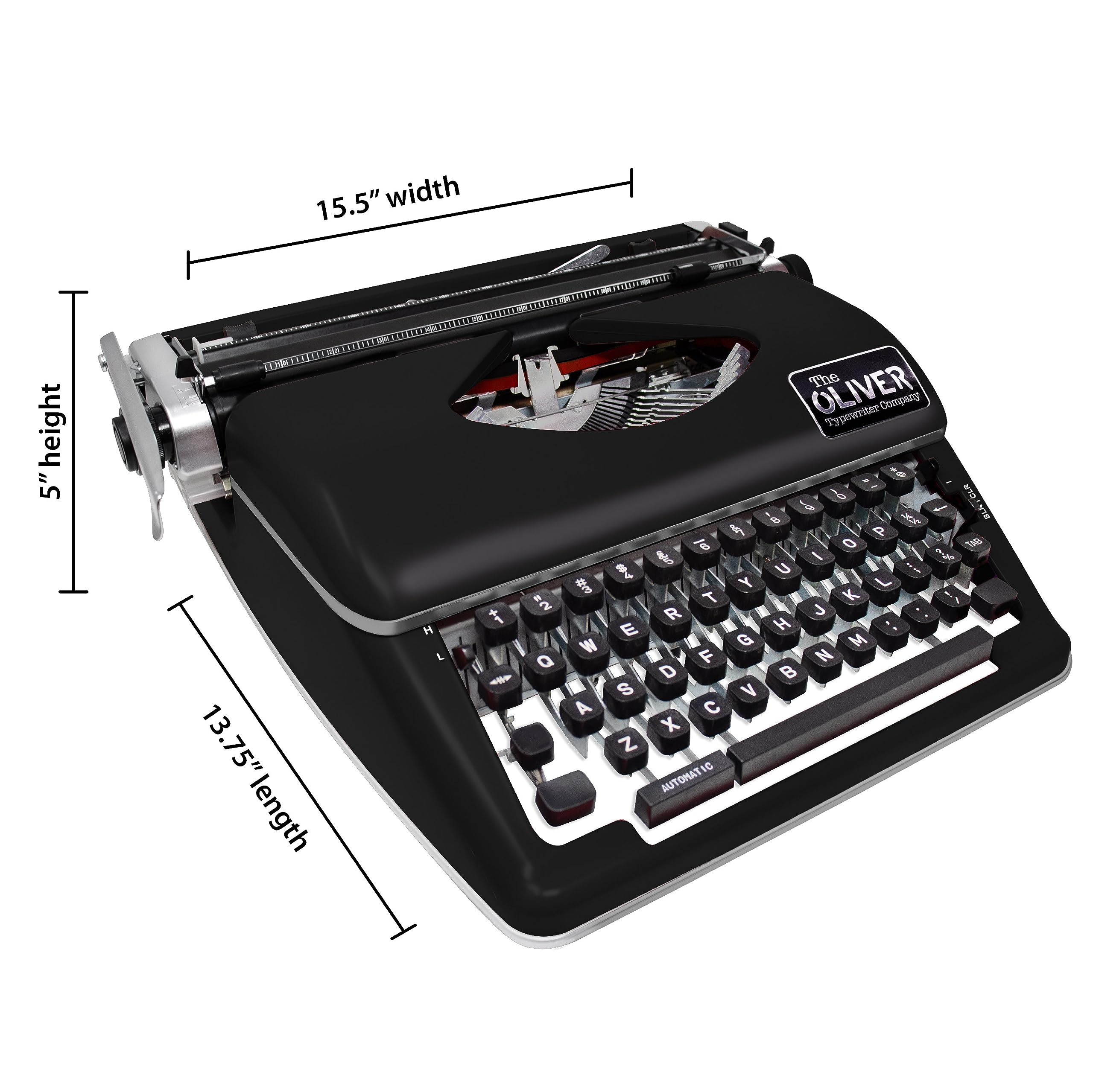 The Oliver Typewriter Company Legacy Manual Typewriter, Black