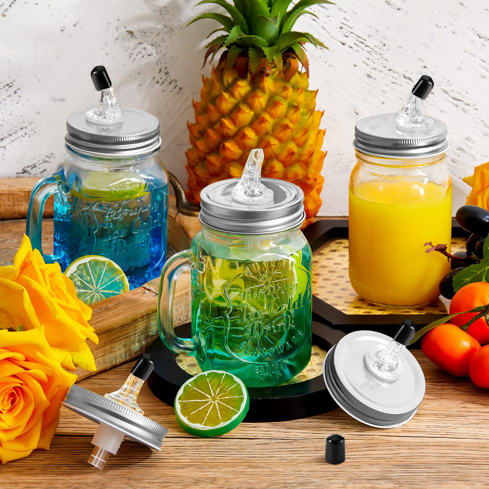 Amazon.com: Tessco for you 8 Pcs Mason Jar Spouts with Flap Mason