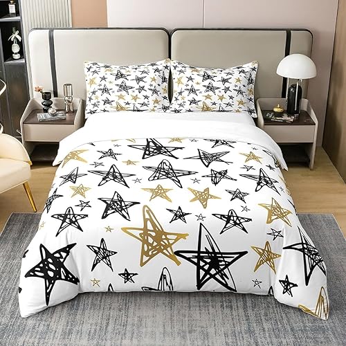 Erosebridal Funda de edredón 100 % algodón para niños, tamaño matrimonial, estilo graffiti dibujado a mano para niños y niñas, ropa de cama