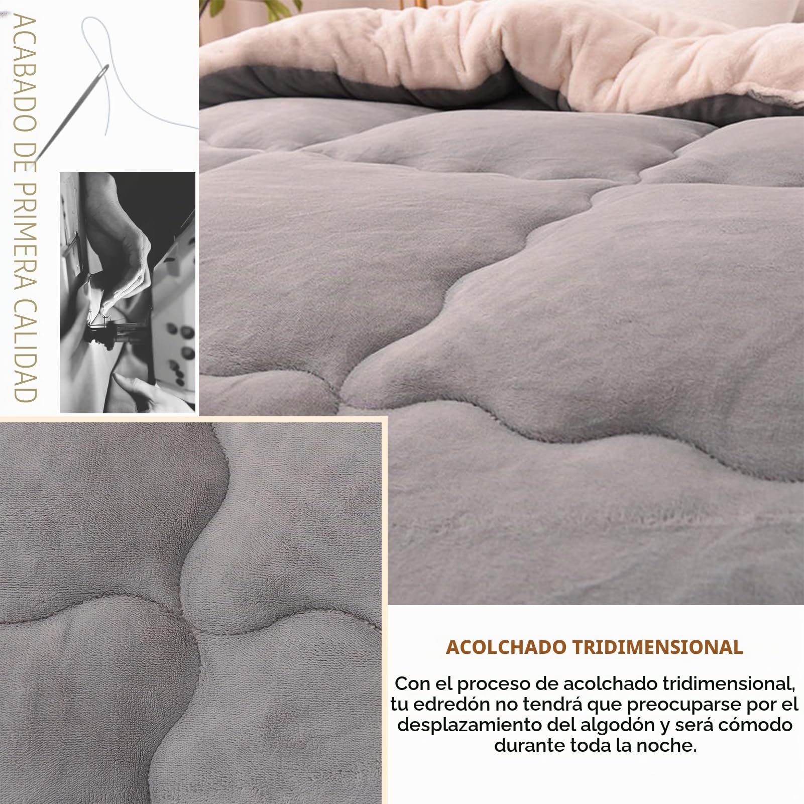 Edredón de Plumón Cama 90, Mezcla de Algodón Egipcio, 100% Plumón y Plumas Nuevas Edredón Nórdico para 4 Estaciones, Edredones Extrasuaves de Calor Medio (Grey,150x200cm-3kg)
