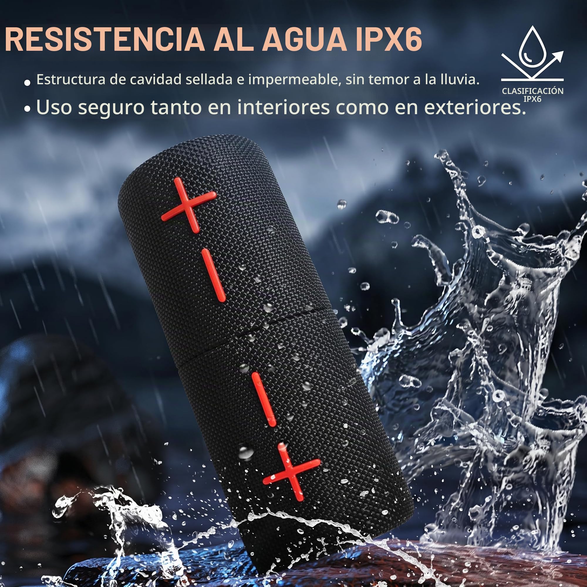 Altavoz Bluetooth 2 en 1 magnético Dual Splittable, IPX6 Waterproof Split Portable Wireless Speaker with 20W Loud Stereo Sound,Bluetooth V5.3, 24H Playtime, Multiple Pairing for Home,Outdoor or