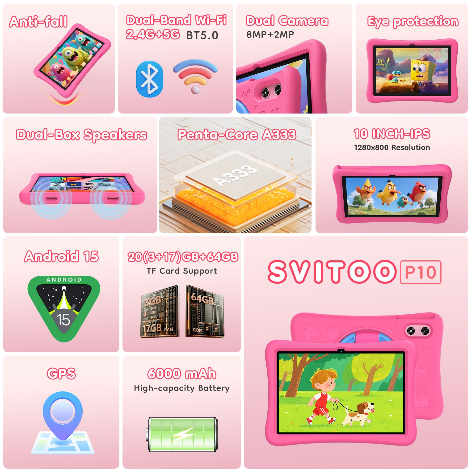 Amazon.co.jp: キッズタブレット 10インチ、Android搭載 幼児向け