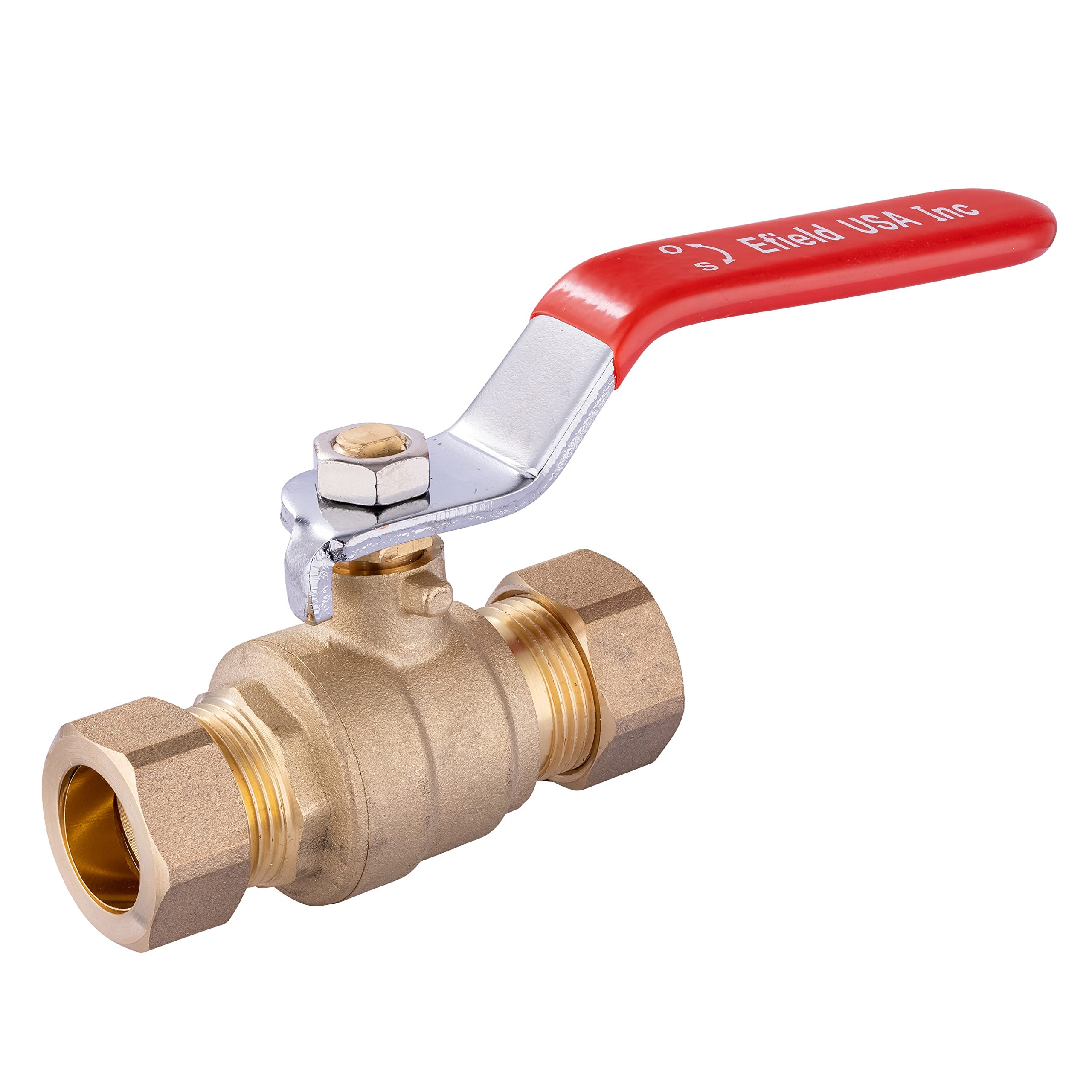 XFITTING 1/2 Inch Compression Ball Valves - 10 Pack Brass Plumbing Valves