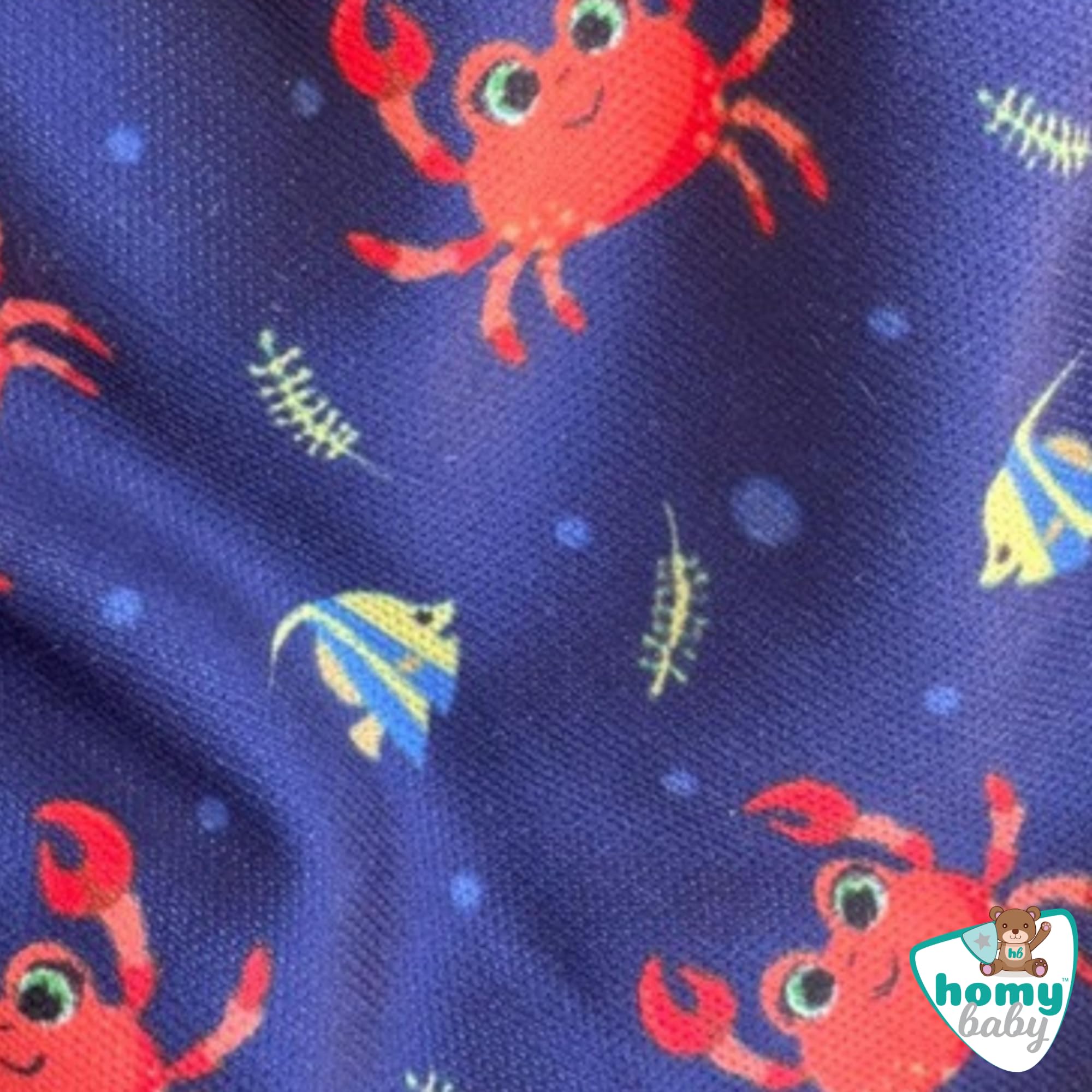 HOMYBABY® Maillots de Bain Couches Lavables Réutilisables Bébé – Culotte de Bain Dès 6 Mois – Couche de Bain Bébé Lavable – Culotte d’Apprentissage Natation (Crabes, + 24 mois)