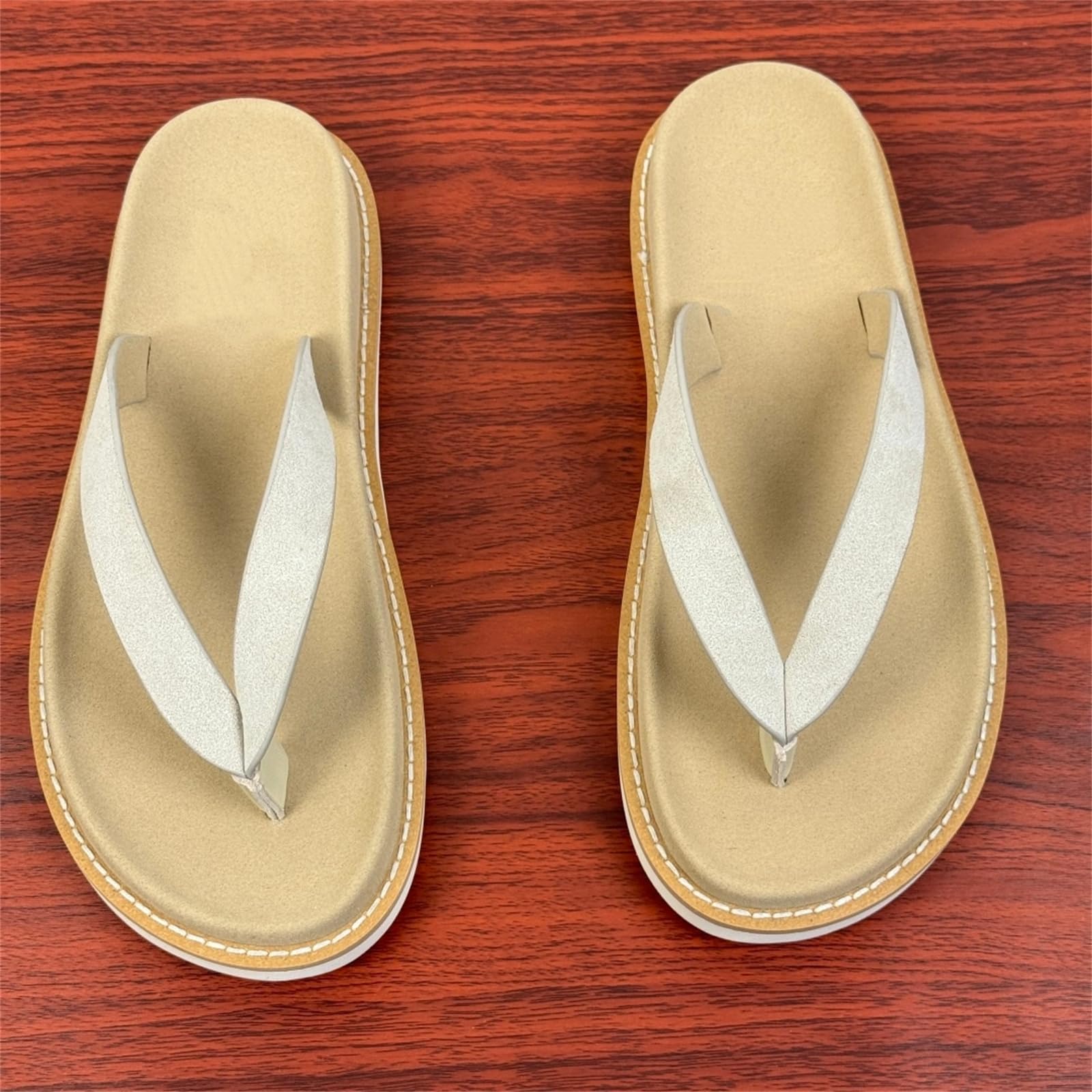 Slides Unisex Poliéster Ante Cruz Correa Chanclas, Plataforma Cosida Tanga Sandalias para Hombres Desgaste Al Aire Libre Diario Casual-blue-38