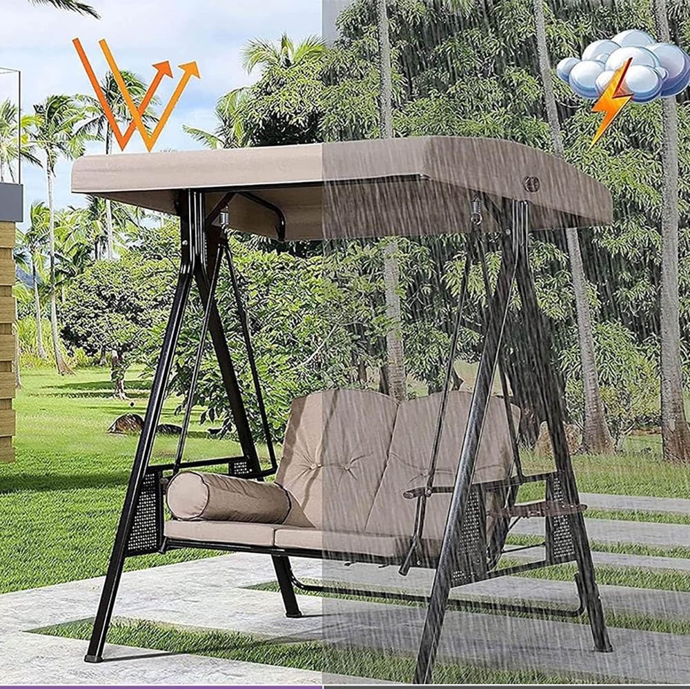 Housse supérieure de rechange imperméable pour hamac de porche 23 places - Convient aux abris d'extérieur marron de 191 x 120 cm