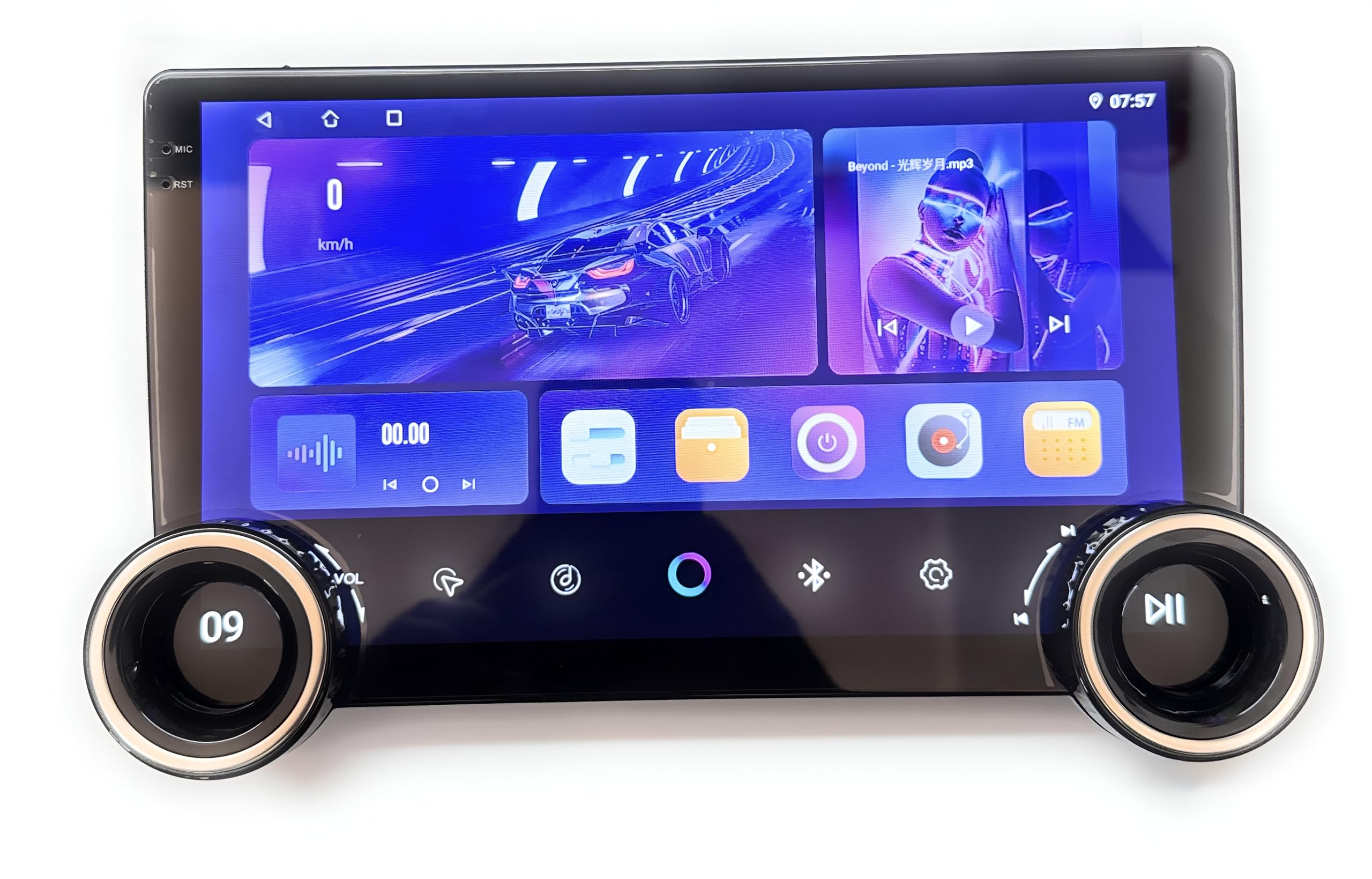 AudioTune Autoradio 10.1" Android 13-2 DIN Touchscreen QLED HD 1280x800, CarPlay Android Auto Wireless, WiFi 6, Bluetooth 5.4, GPS, FM/AM (RA-302)