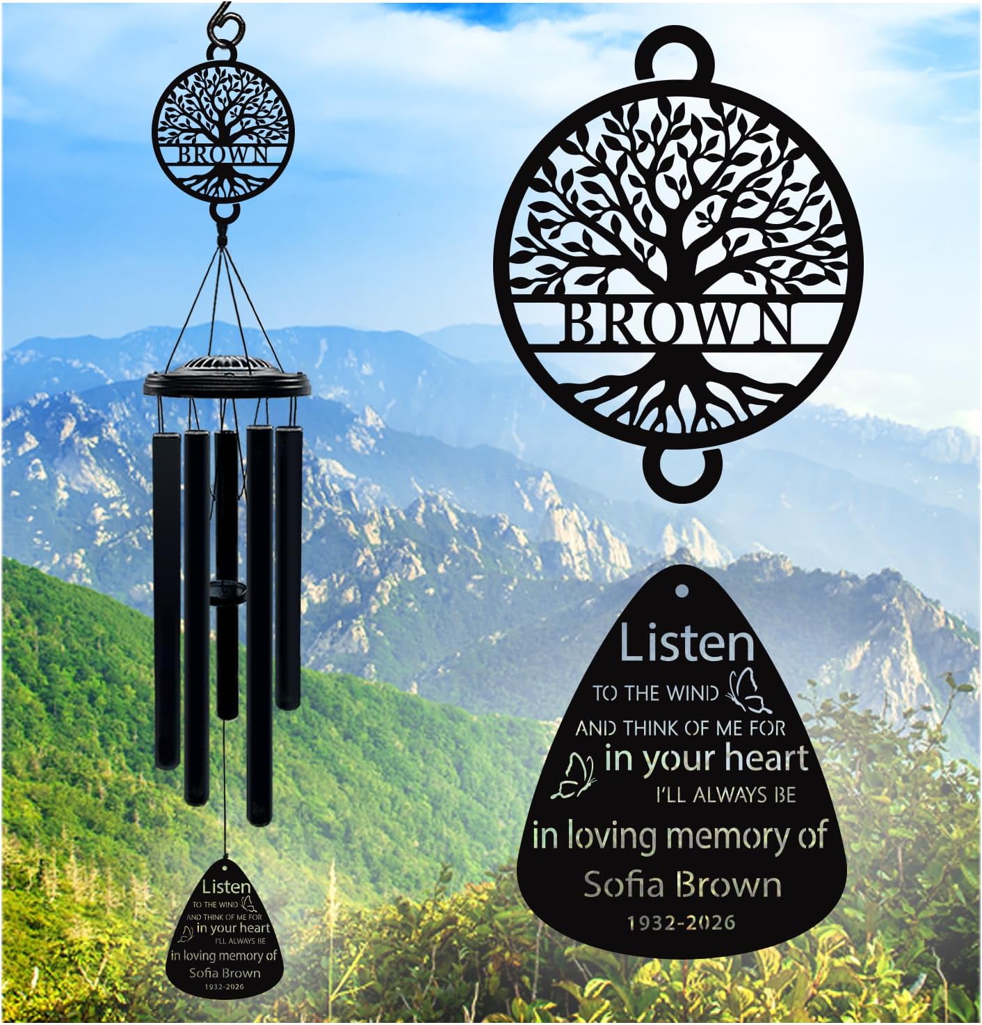 25th Wedding Anniversary Wind Chime Gifts for Parents Couple Husband Wife Friends Keepsake Decoration for Home or Garden