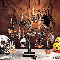 Vista 6 de 36 adornos de Halloween con cuerdas, decoración de madera de Halloween para árbol, calabaza, calavera, gato, decoración de Halloween, adornos