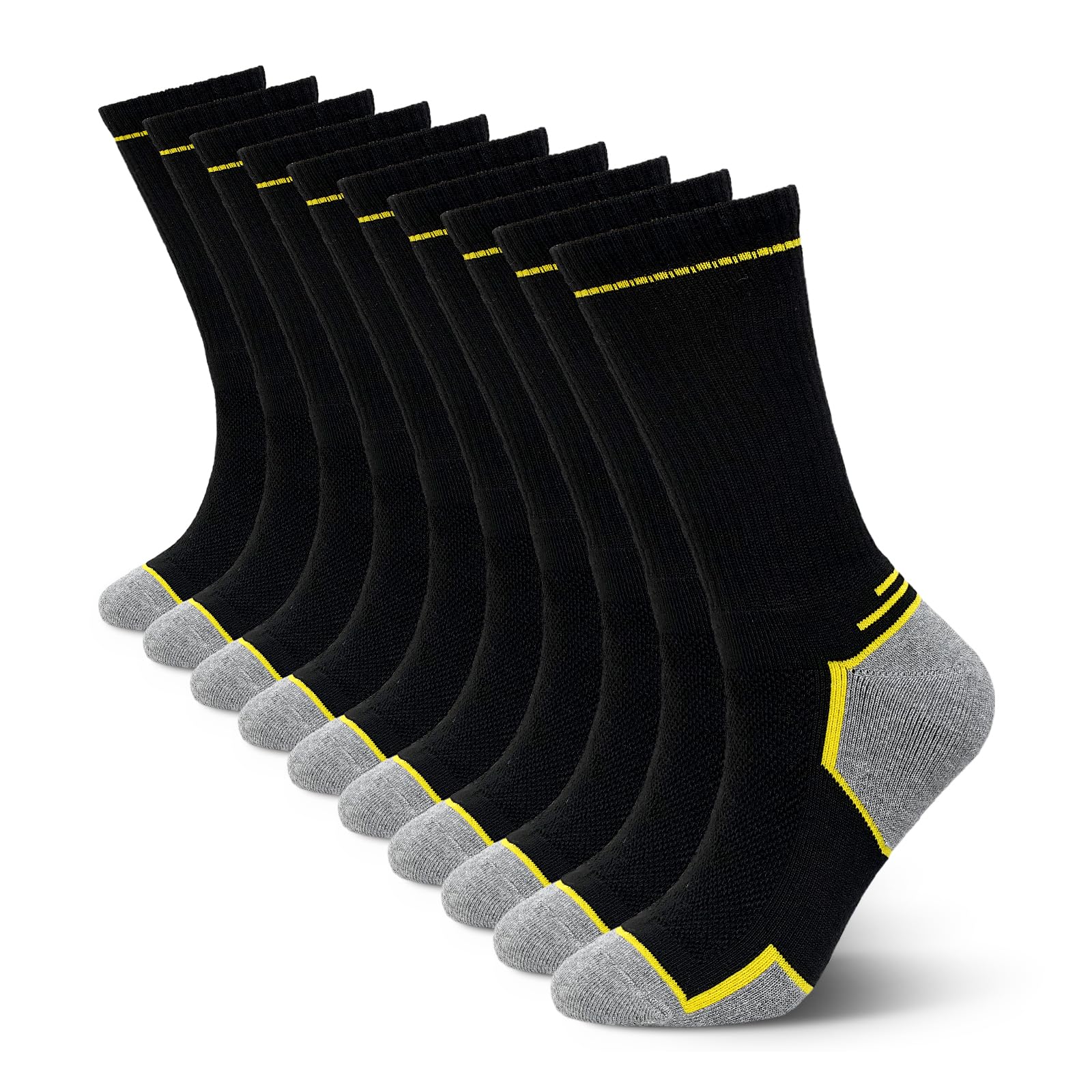 Mens Crew Work Socks: 10-Pack Practical Breathable Cotton Seamless for Dad Working Office Practical Cozy Bulk Gift-image-25